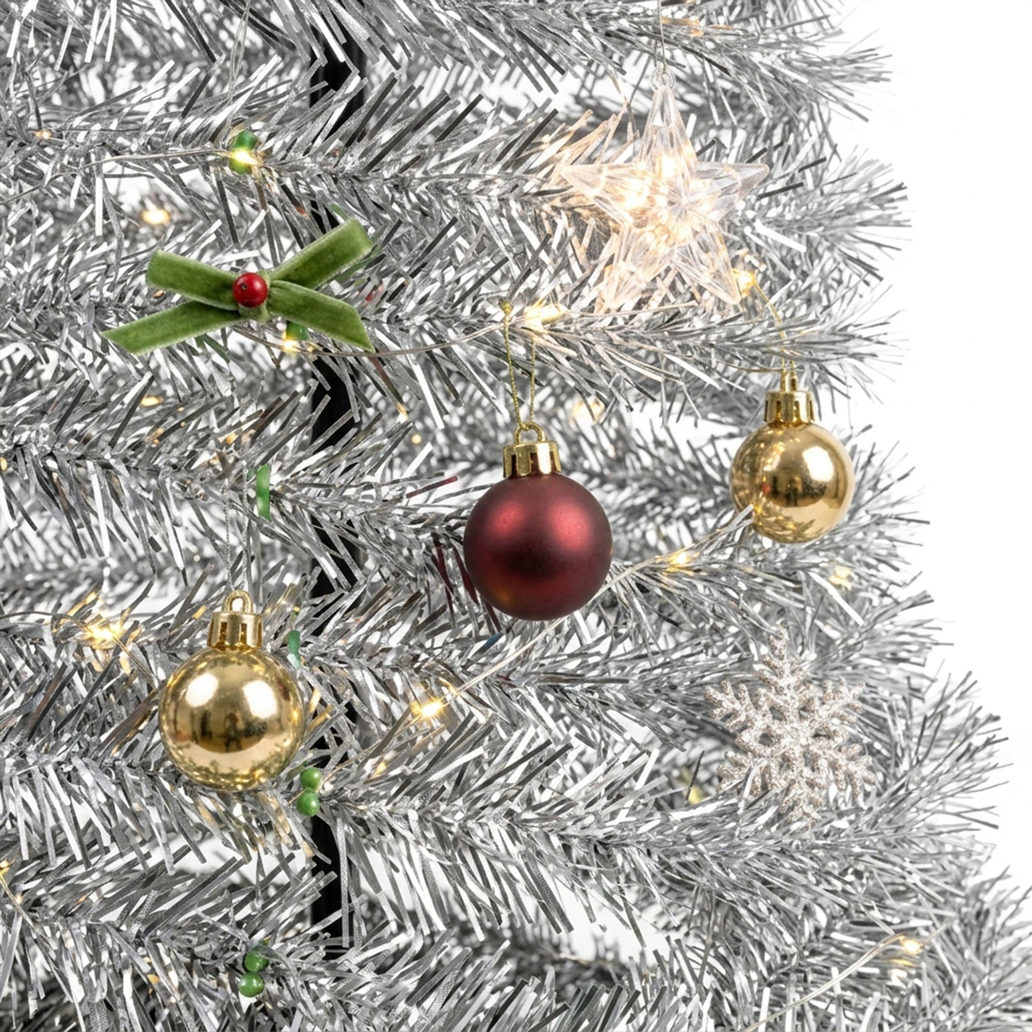 Spiral Weihnachtsbaum 150 cm mit 120 LED und Stern Spitze - grün oder silber - Künstlicher Tannenbaum warm weiß beleuchtet für Außen und Innen
