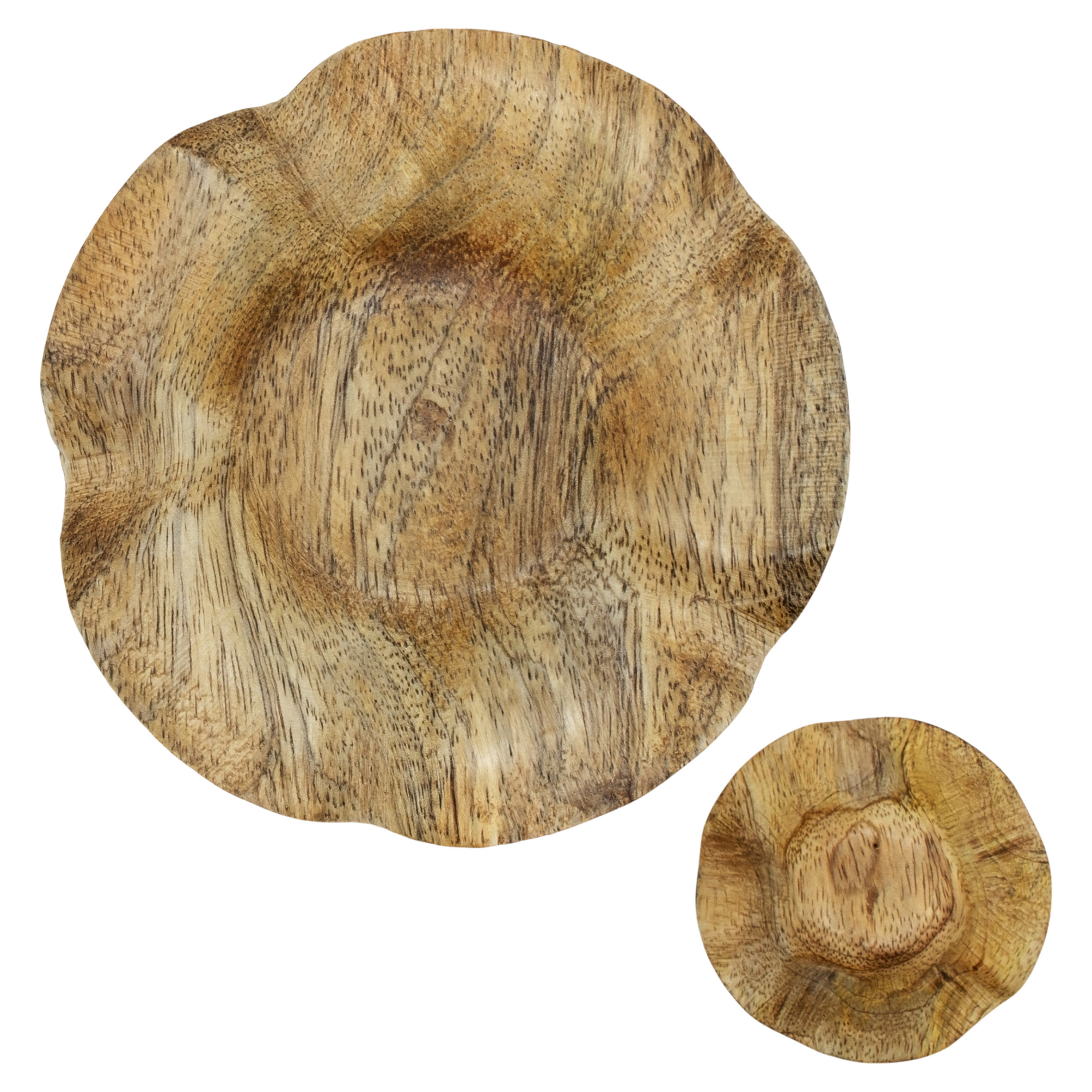 Mangoholz Deko Pilz 3er Set natur - 20 / 13 cm - Holz Waldpilz Dekofigur