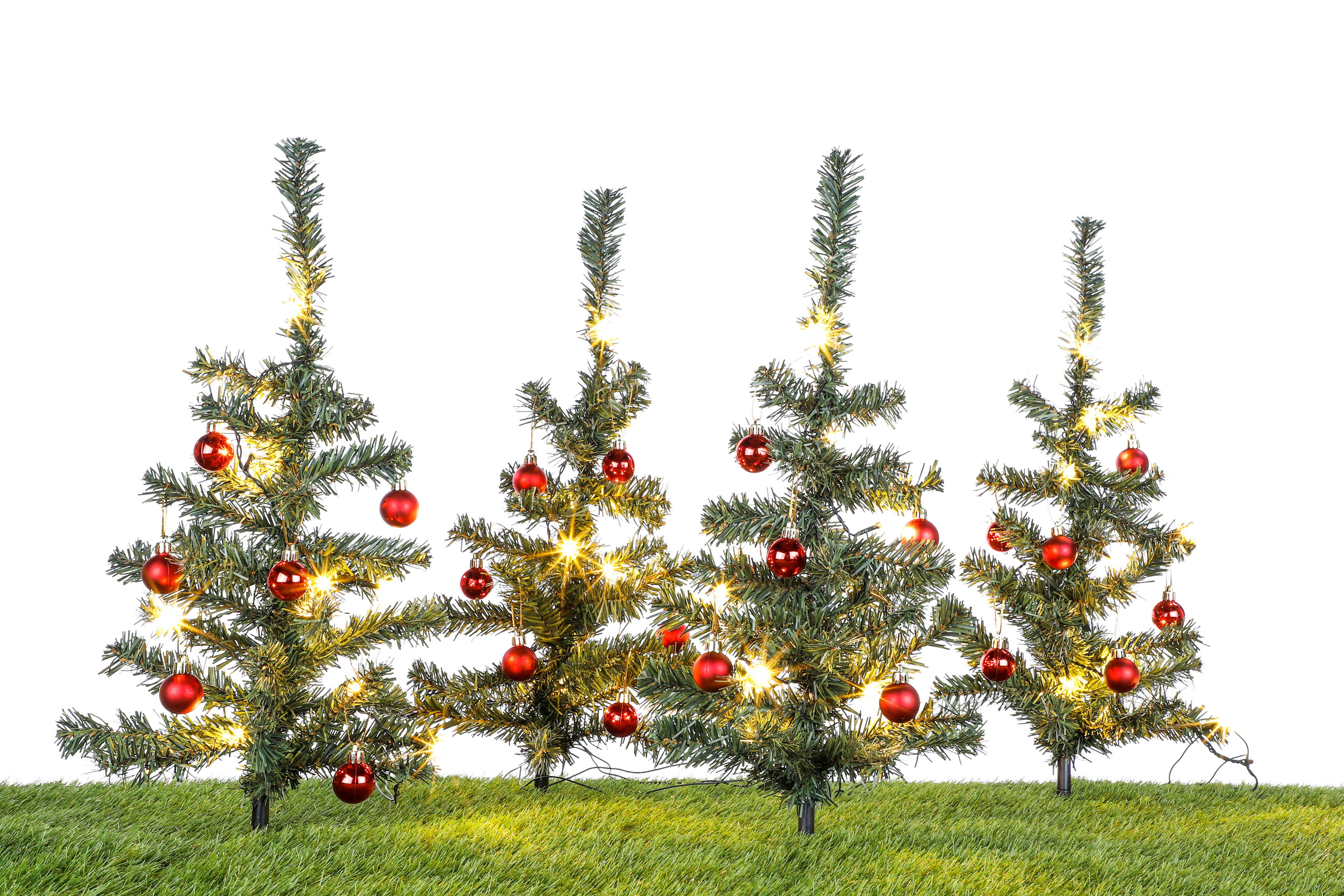 Lichterbäumchen Gartenstecker 45 cm - 4er Set / 40 LED - Weihnachts Deko Garten Beleuchtung