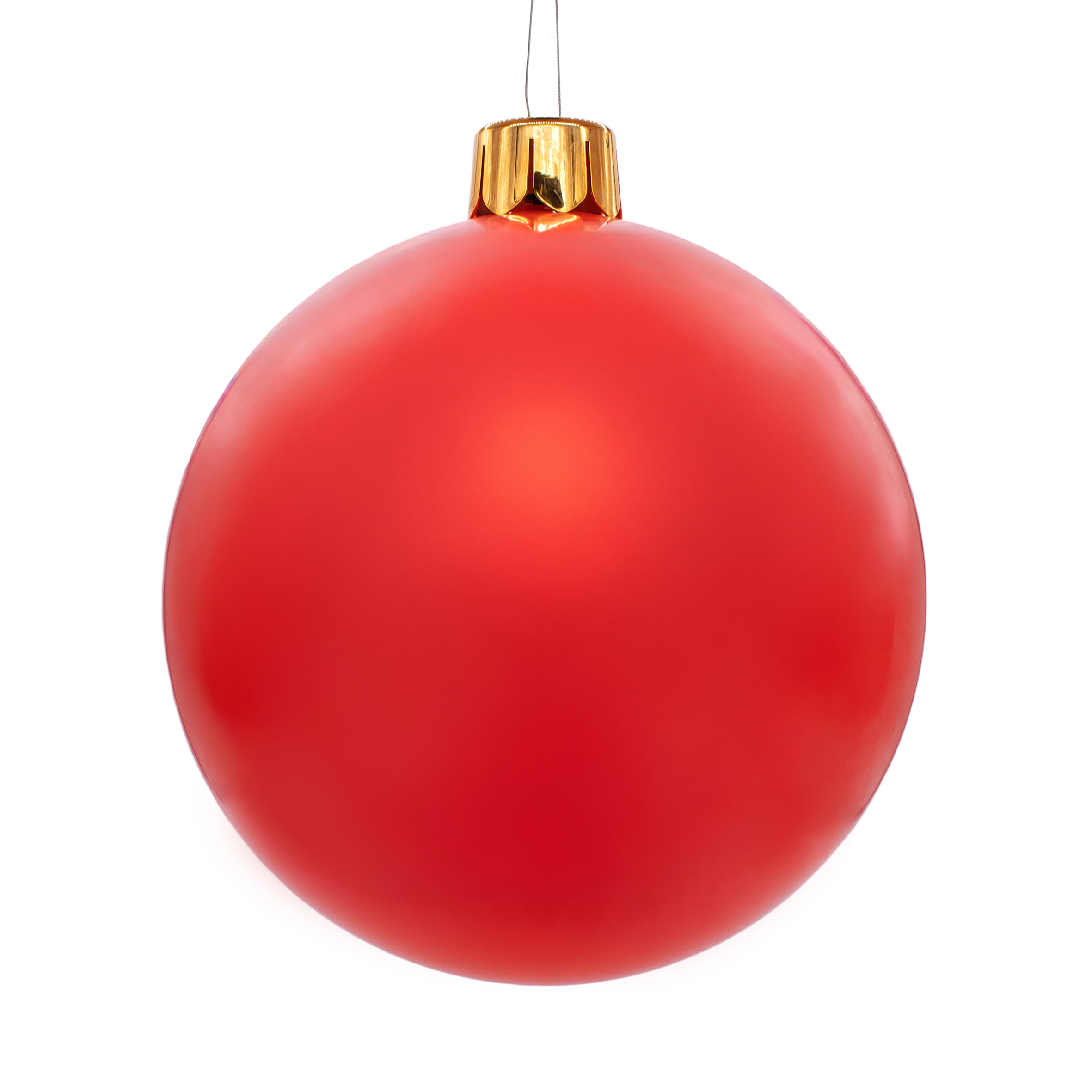 Riesen Weihnachtskugel aufblasbar 45 cm mit Erdspieß - rot - XXL Christbaumkugel Garten Dekoration mit Saugnapf
