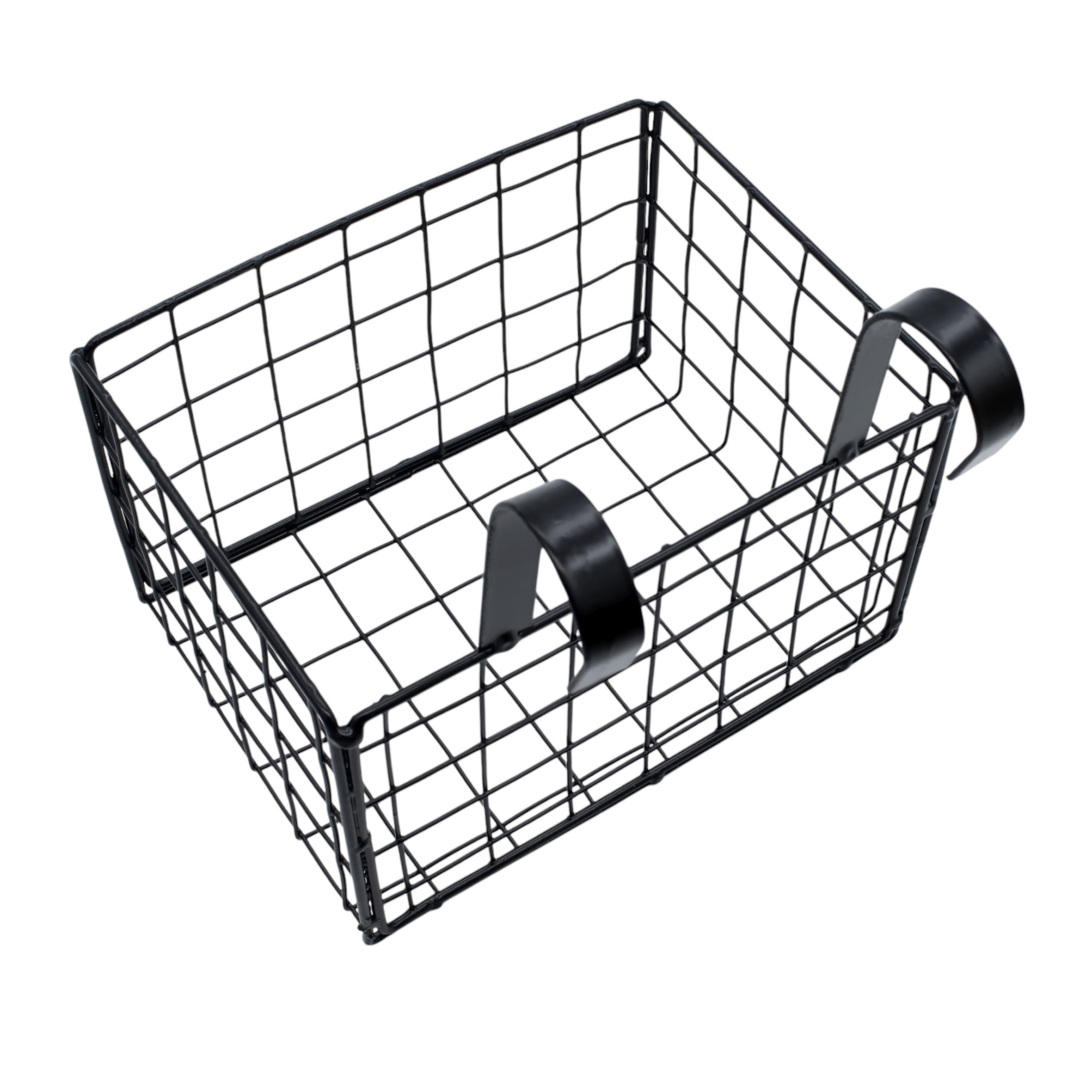Metall Hängekörbchen 18 x 14 cm schwarz - 2er Set - Gitter Aufbewahrungskorb zum Aufhängen