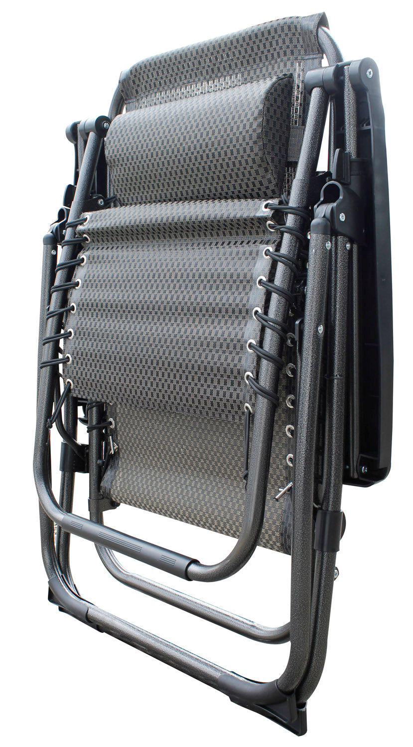 Relax Sessel mit Kopfkissen - 175 cm / taupe - zusammengeklappt
