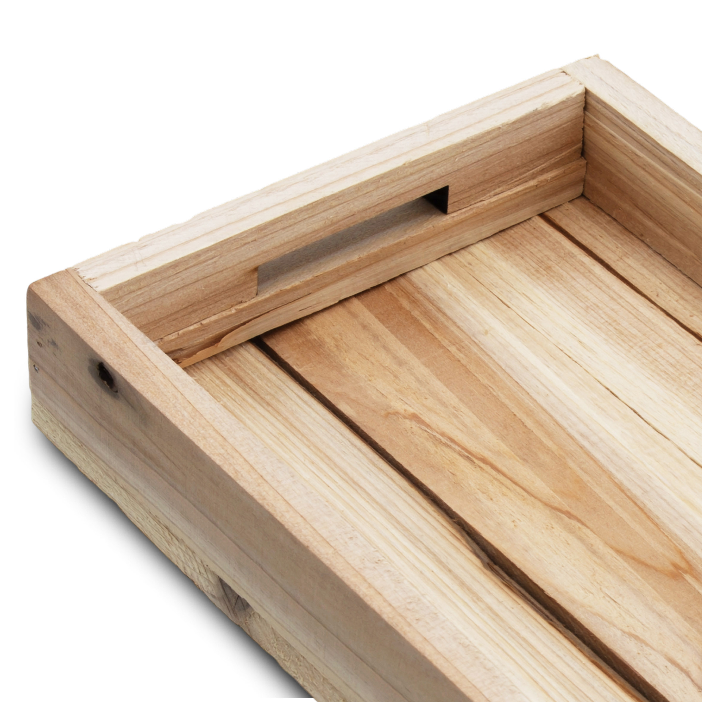 Holz Kerzentablett natur mit Rand 2er Set - 38 x 16 cm - Dekotablett rechteckig naturbelassen