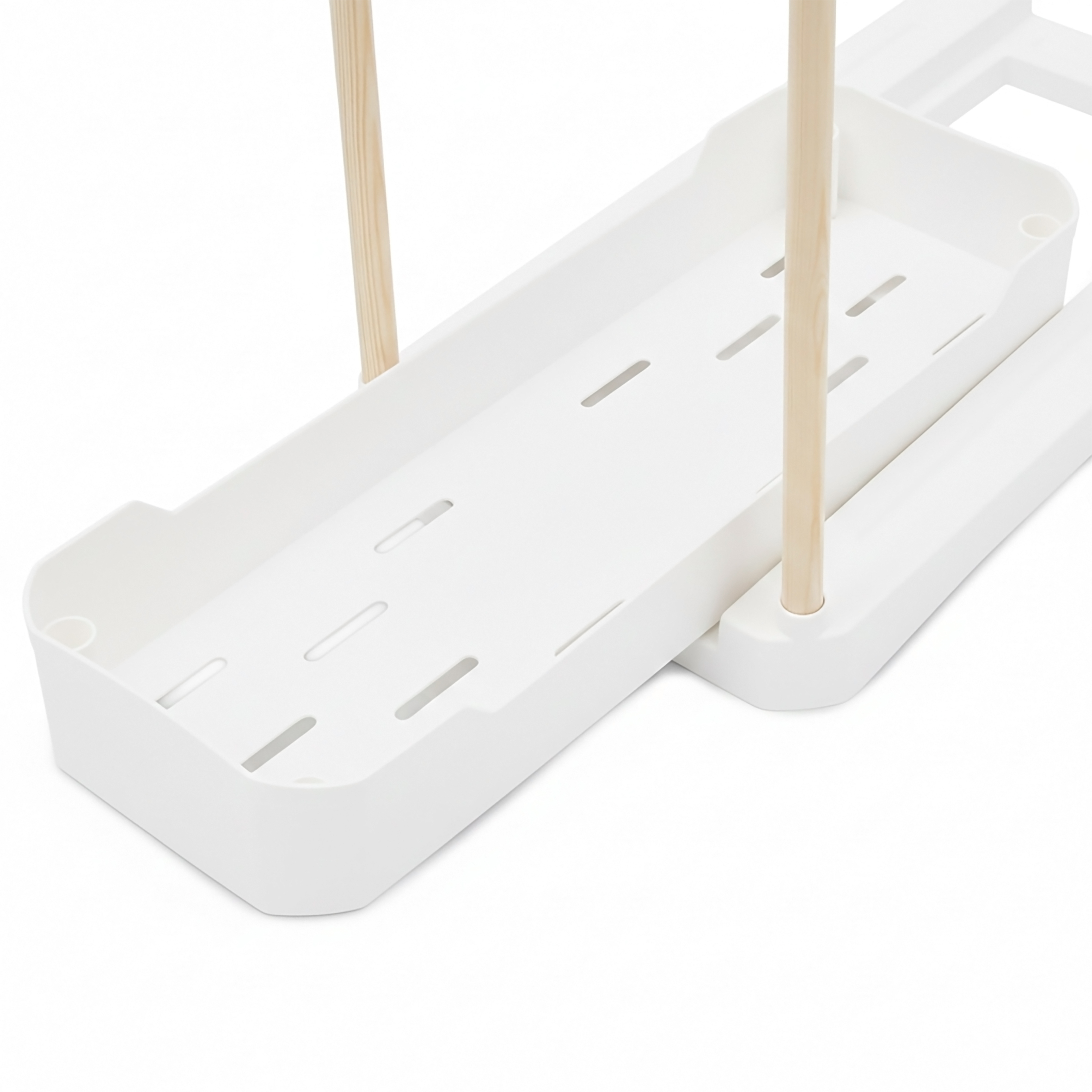 Schubladenturm mit 2 Ebenen 40 cm x 35 cm für Küchenschrank - weiß - Unterschrank Organizer mit ausziehbarer Schublade