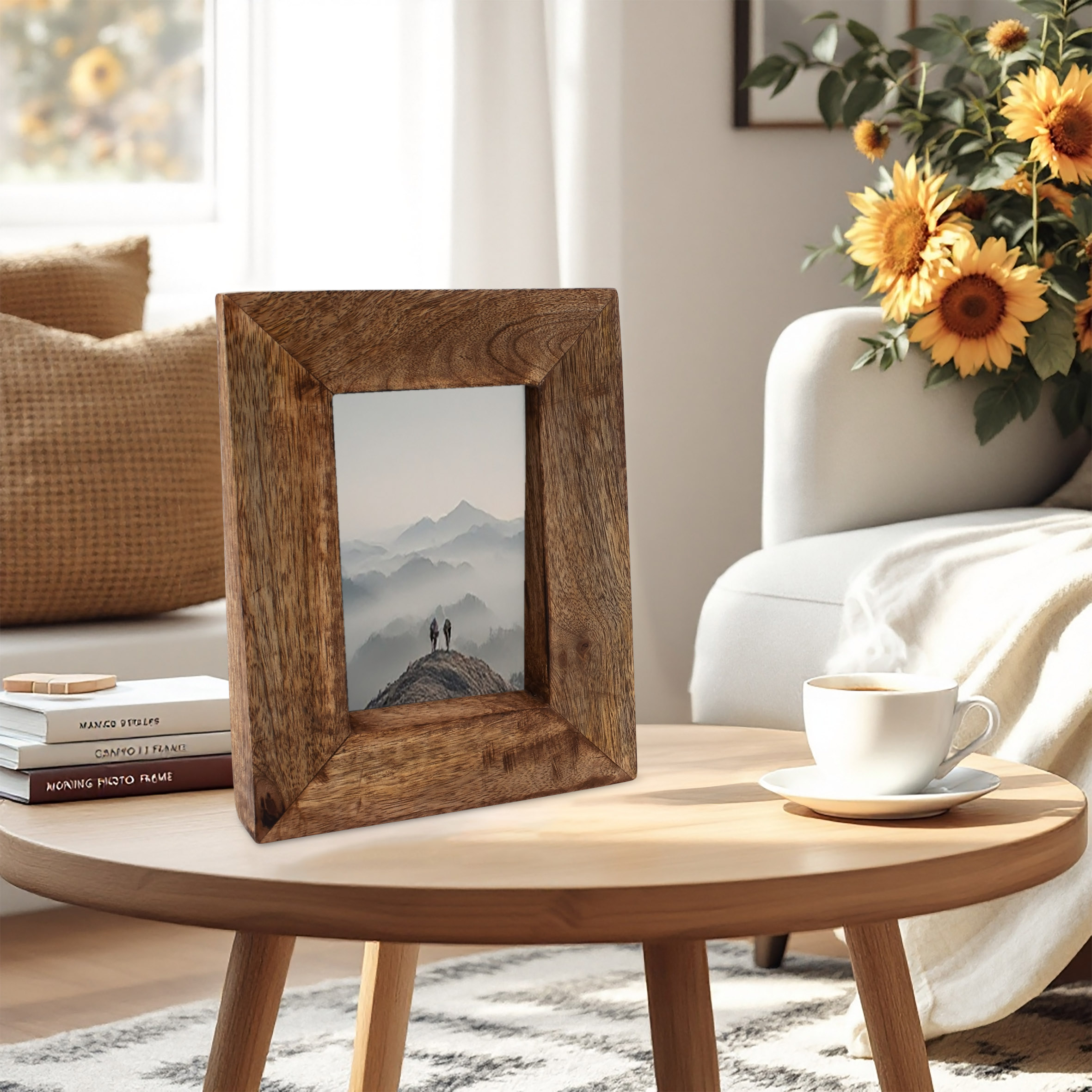 Mango Fotorahmen zum Stellen und Hängen - für 10 x 15 cm - Holz Bilderrahmen rechteckig für Hochformat Fotos