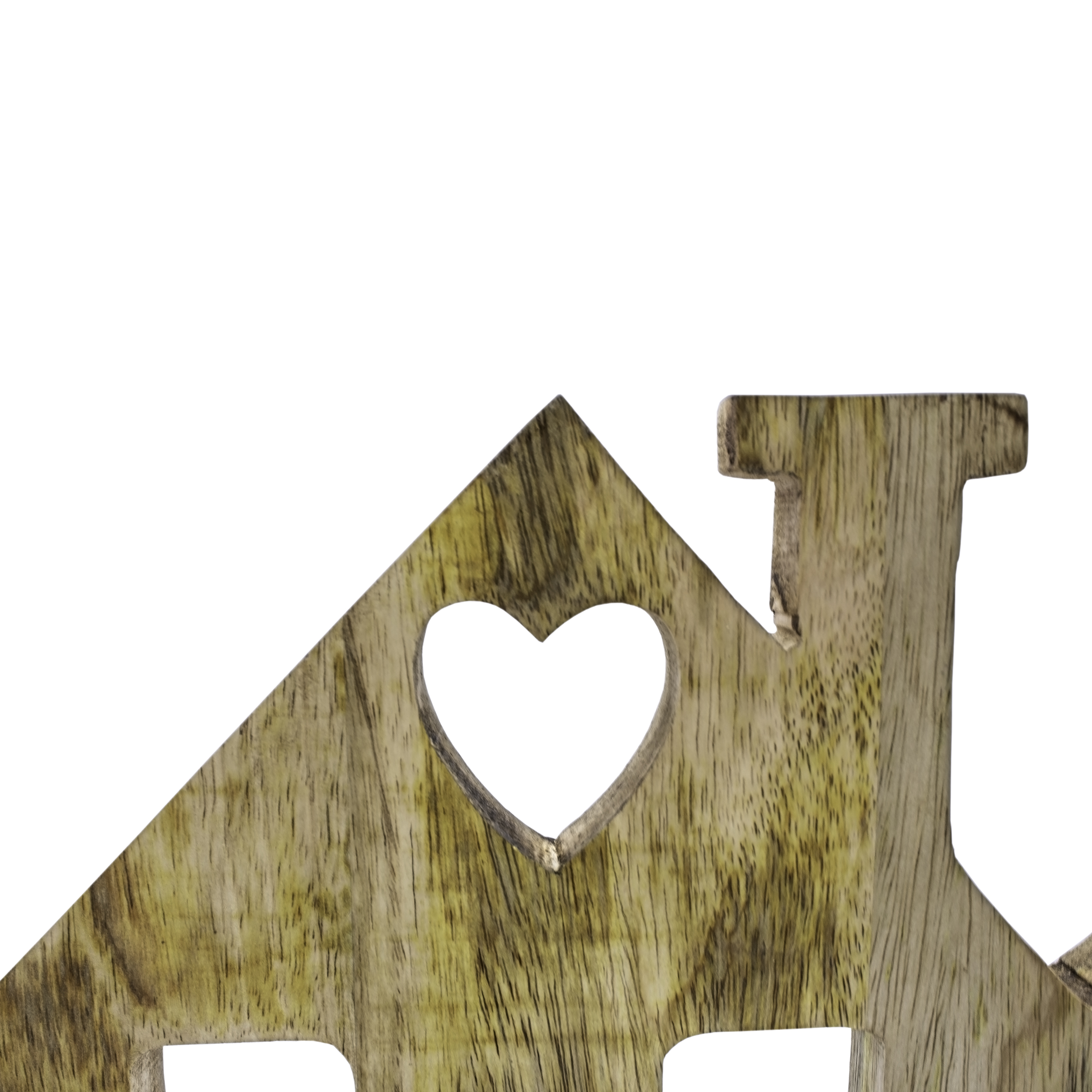 Deko Aufsteller Haus aus Mangoholz - 35 cm - Holz Silhouette auf Fuß zum Aufstellen