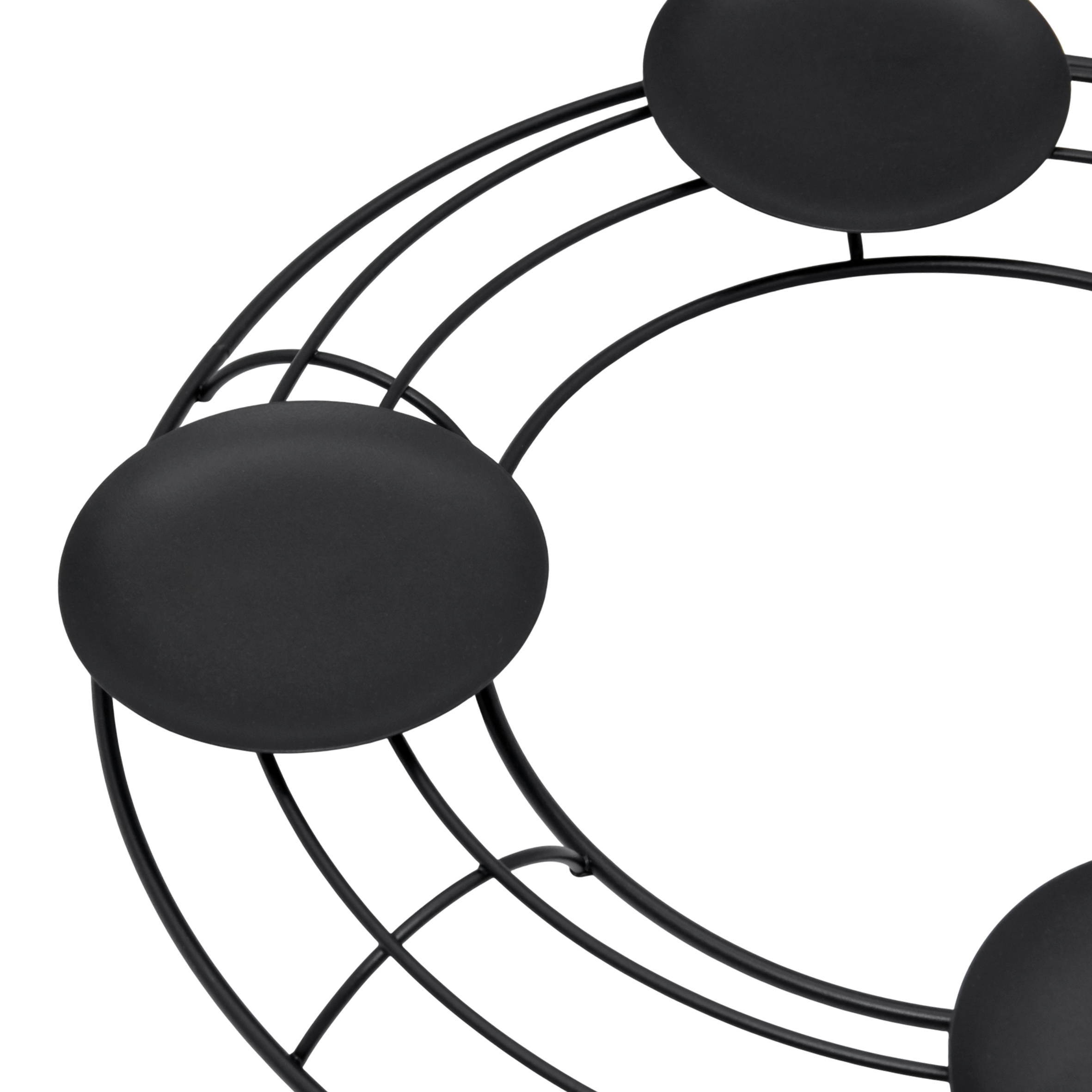 Metall Kerzenhalter schwarz 47 cm - Adventskerzenhalter ohne Docht Adventskranz