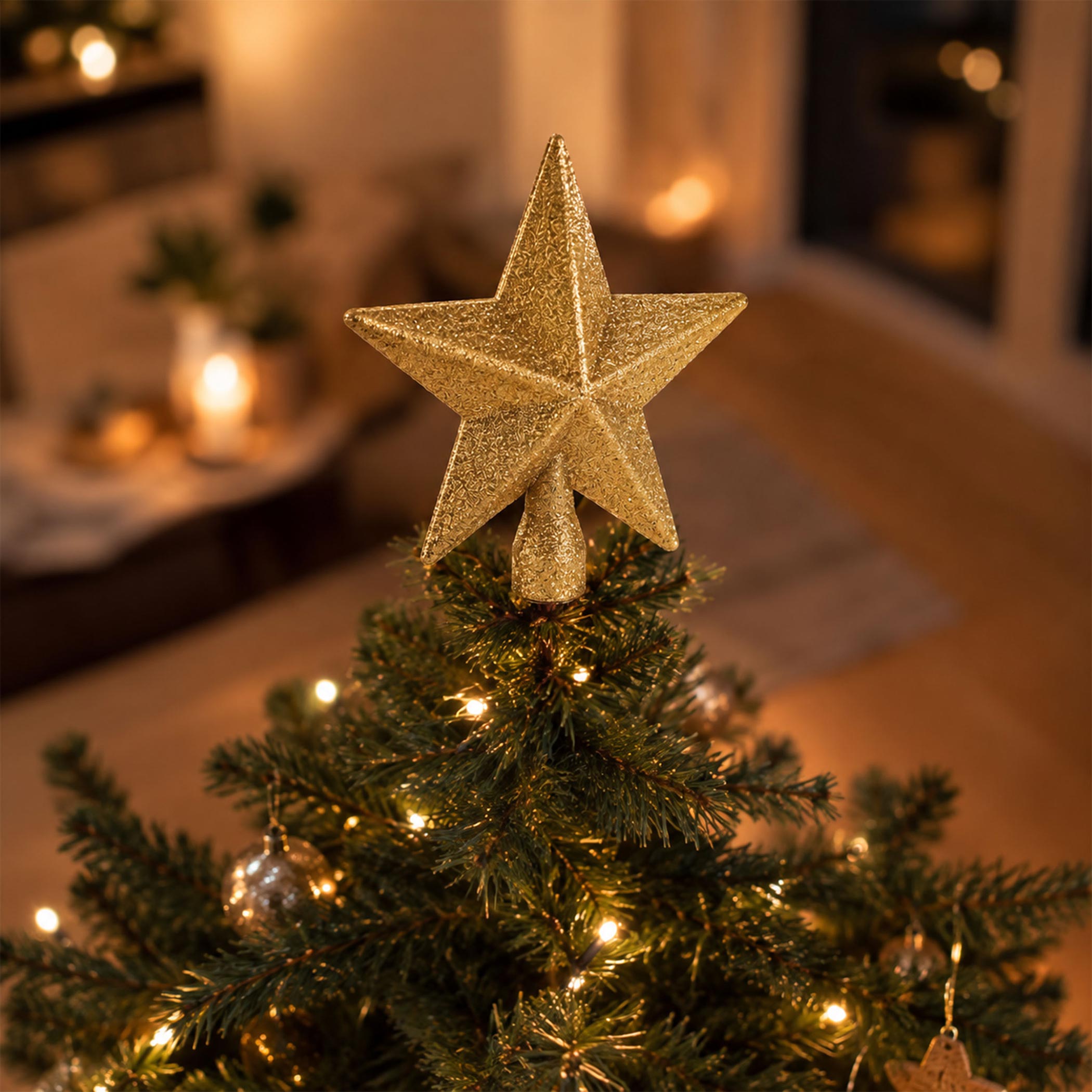 Weihnachtsbaum Spitze 19 cm - Farbe wählbar