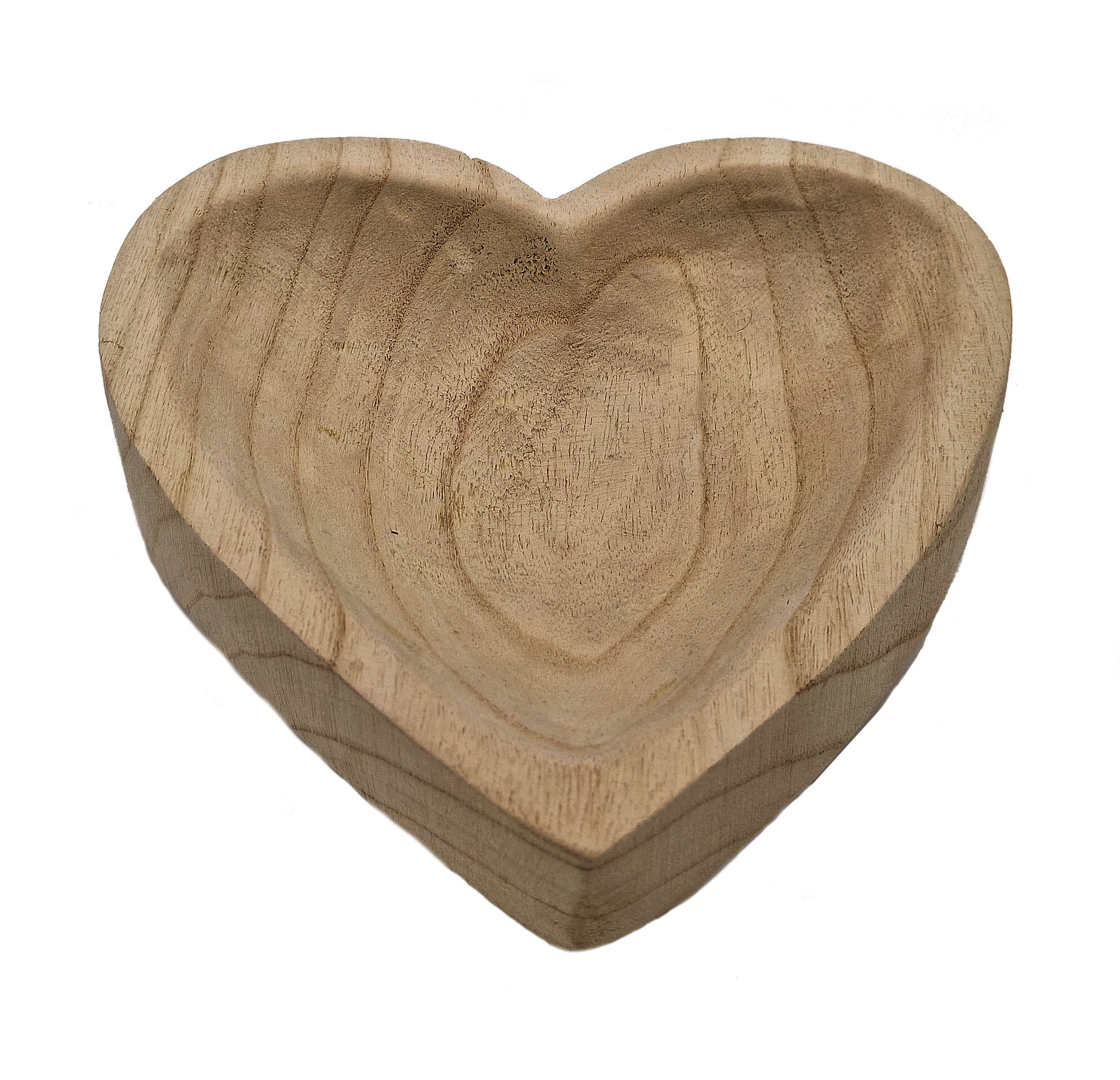 Holz Dekoschale Herz natur - 21 cm - Tischdeko Obstschale Servierschale Dekoteller für Valentinstag Hochzeit