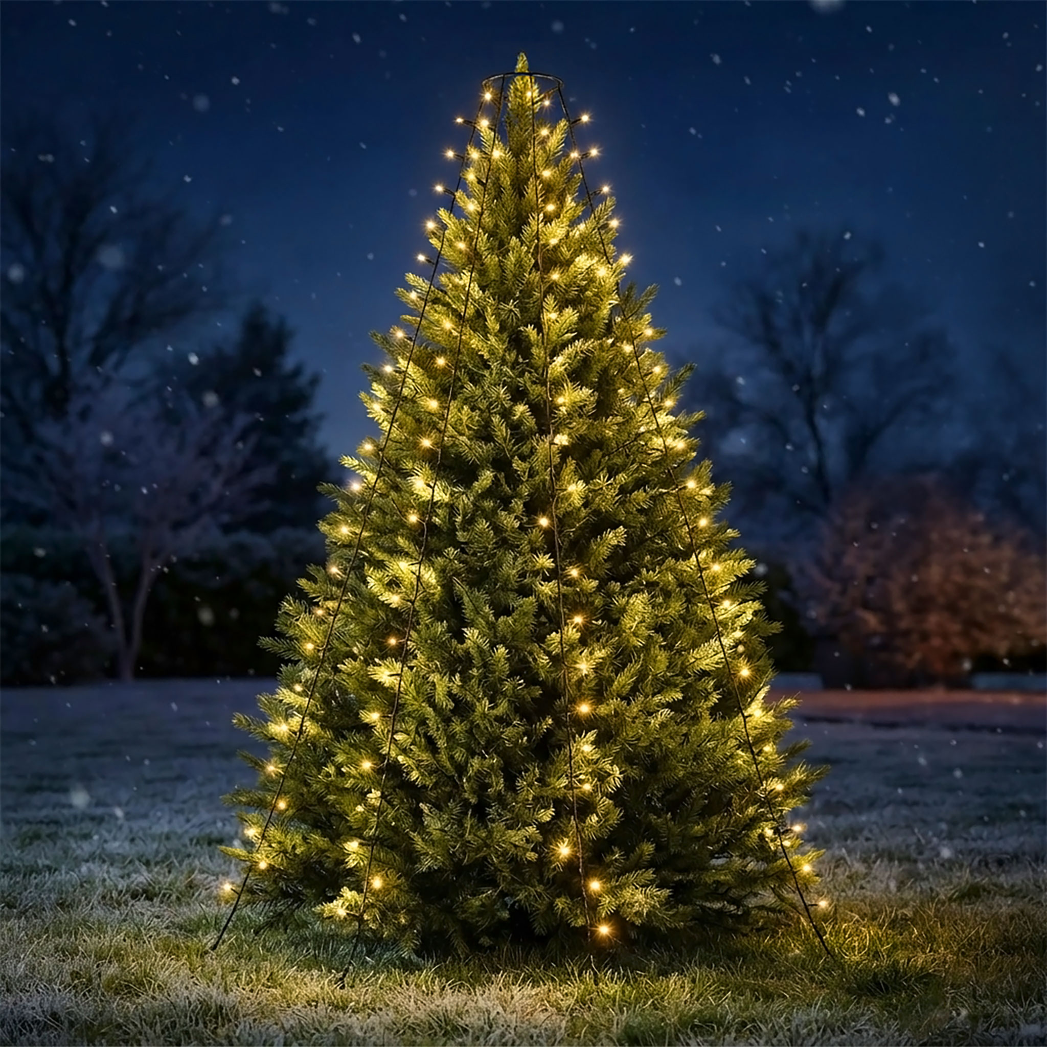 LED Weihnachtsbaum und Fahnenmast Lichterkette - 190 cm Höhe