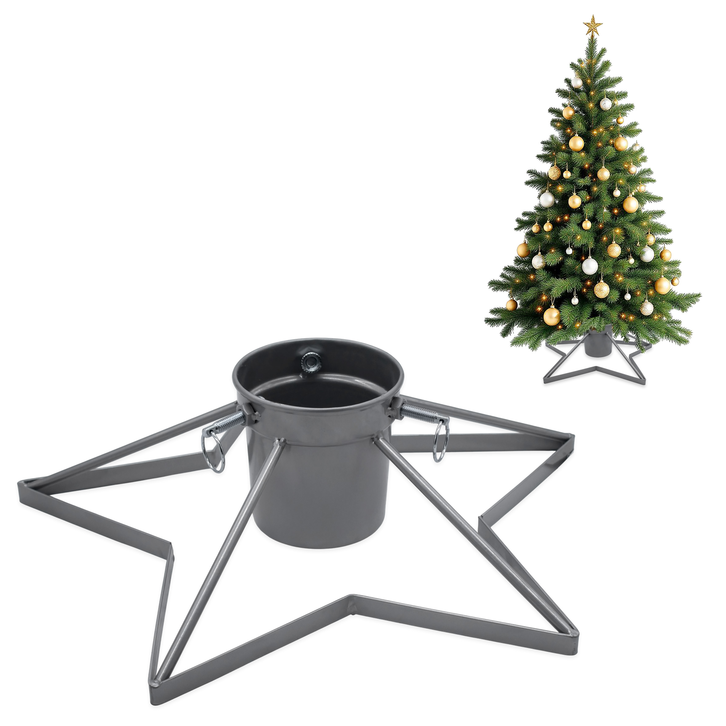 Metall Weihnachtsbaum Ständer in Stern Form - 49cm