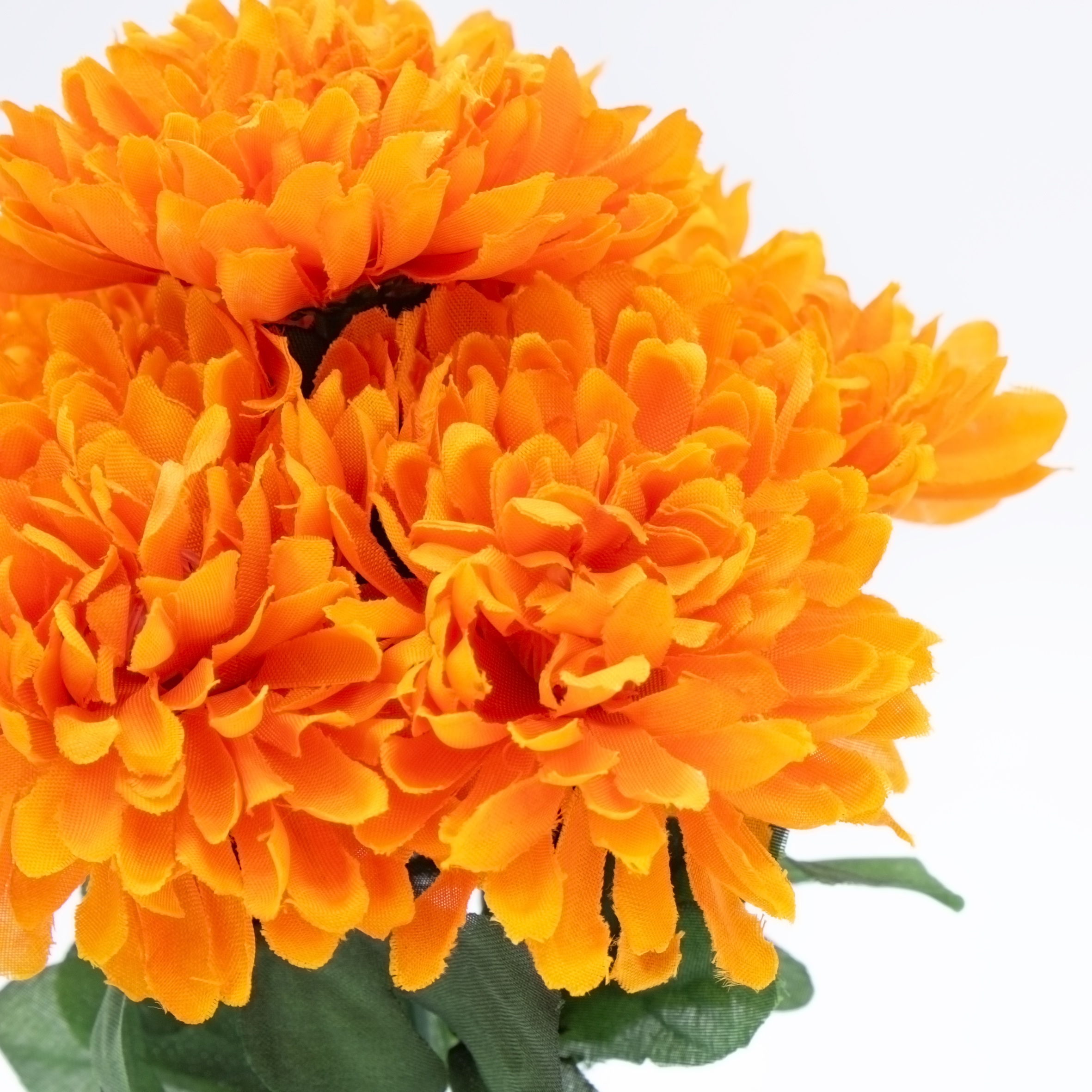Chrysanthemen Strauß künstlich 2er Set - orange - Deko Blumenstrauß mit 7 Stielen