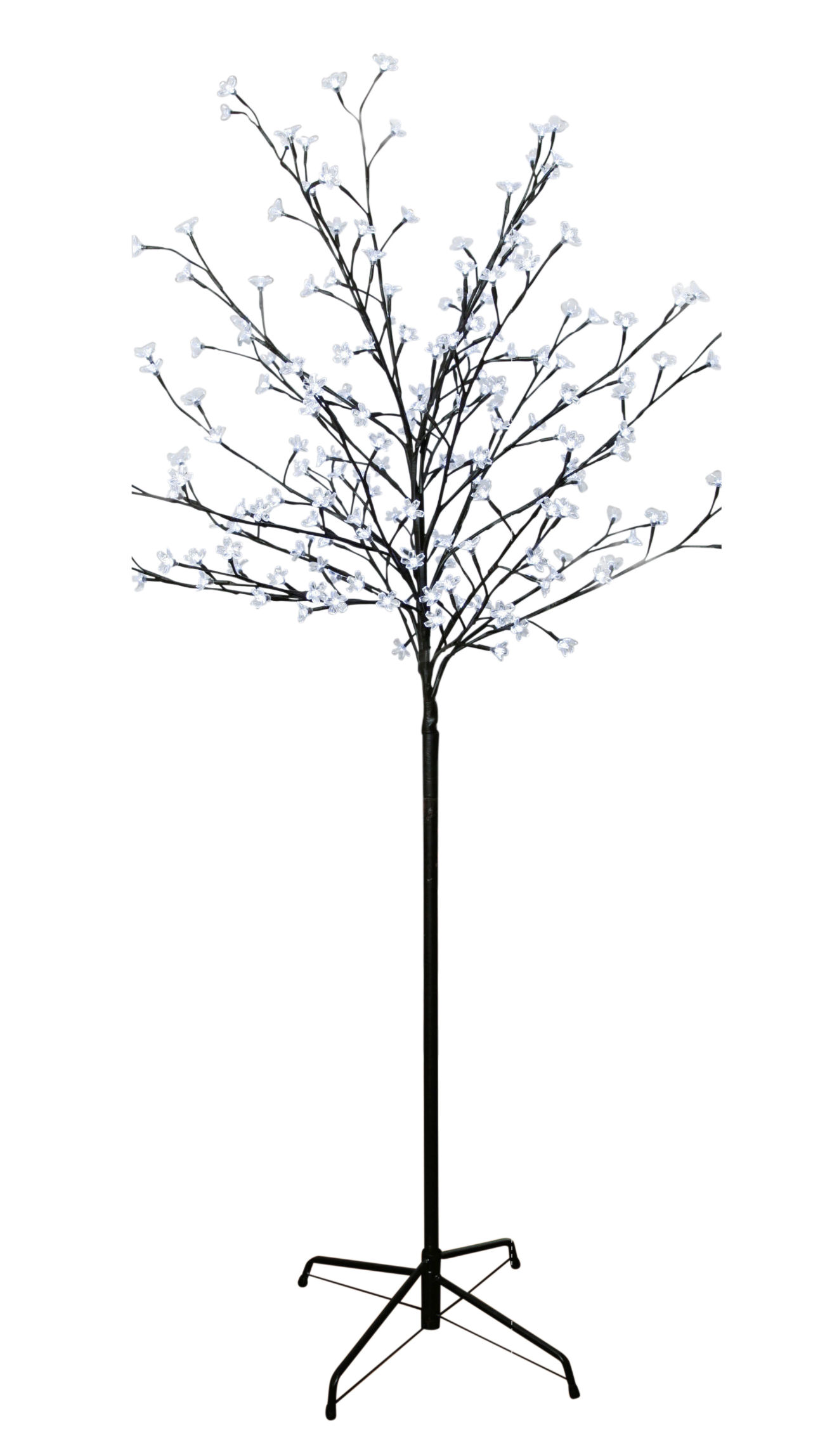 LED Lichterbaum mit 200 LED - Höhe ca. 150 cm - abnehmbare Blüten - warmweiß
