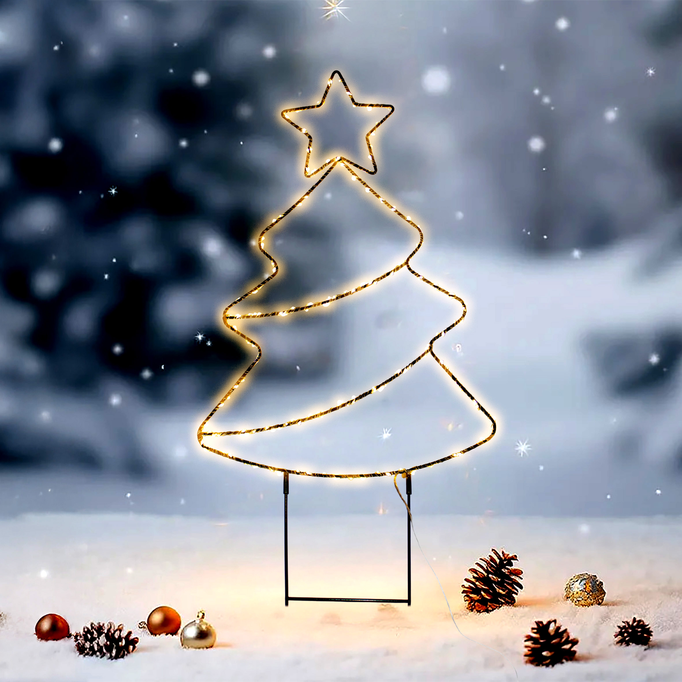 LED Gartenstecker Weihnachtsbaum mit Timer 96 cm  - 180 LEDs