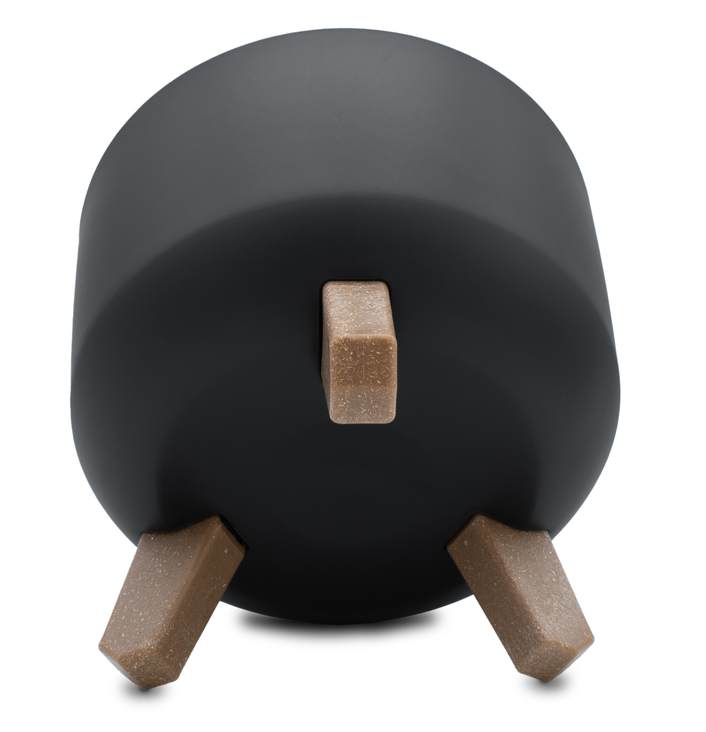 Kunststoff Blumentopf auf Füßen schwarz - klein / Ø 19 cm - Pflanztopf rund mit Wasserspeicher Boden