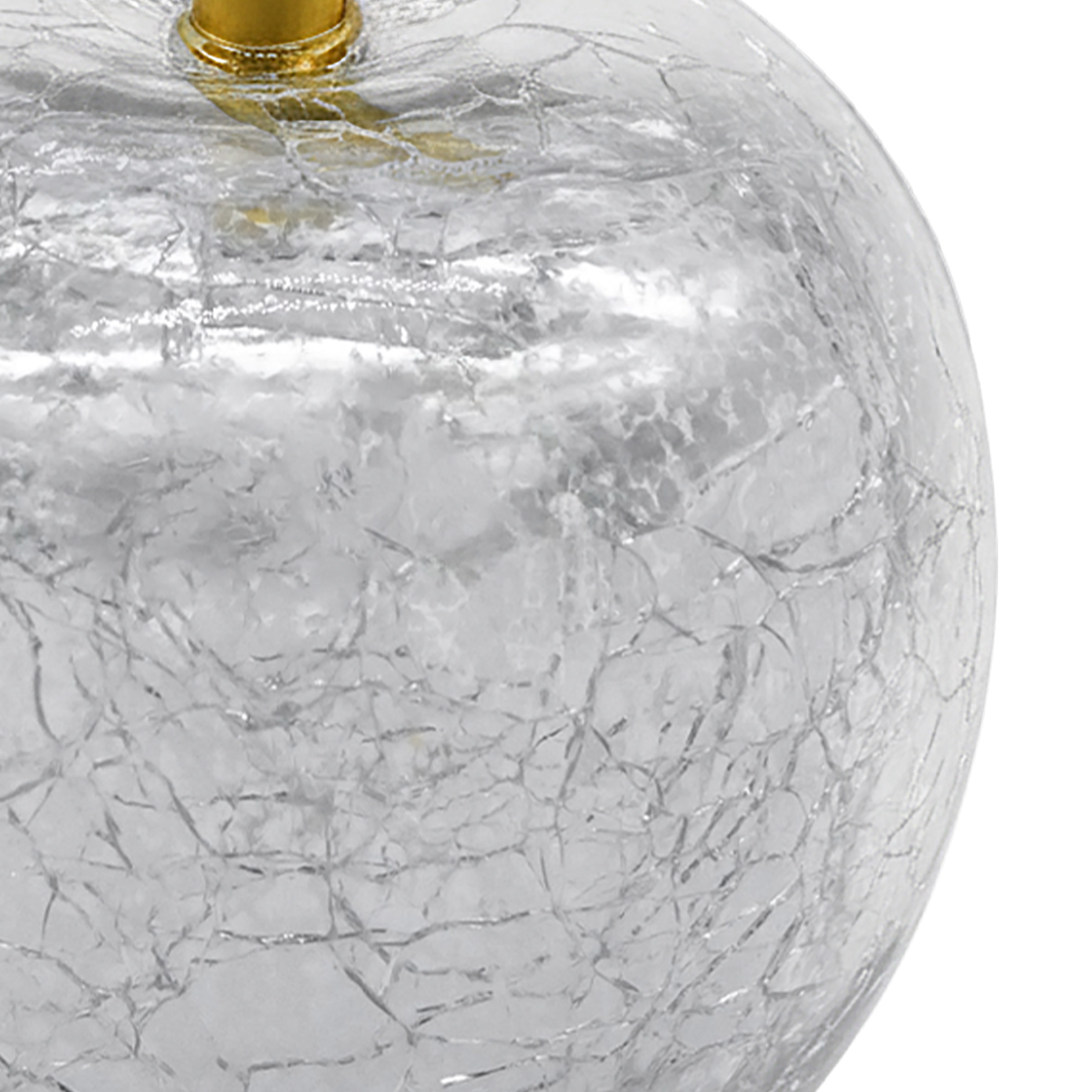 Mini Crackle Glas Apfel 7 cm mit 5 LED batteriebetrieben mit Timer - silber - Deko Frucht in Bruchglas Optik warm weiß beleuchtet