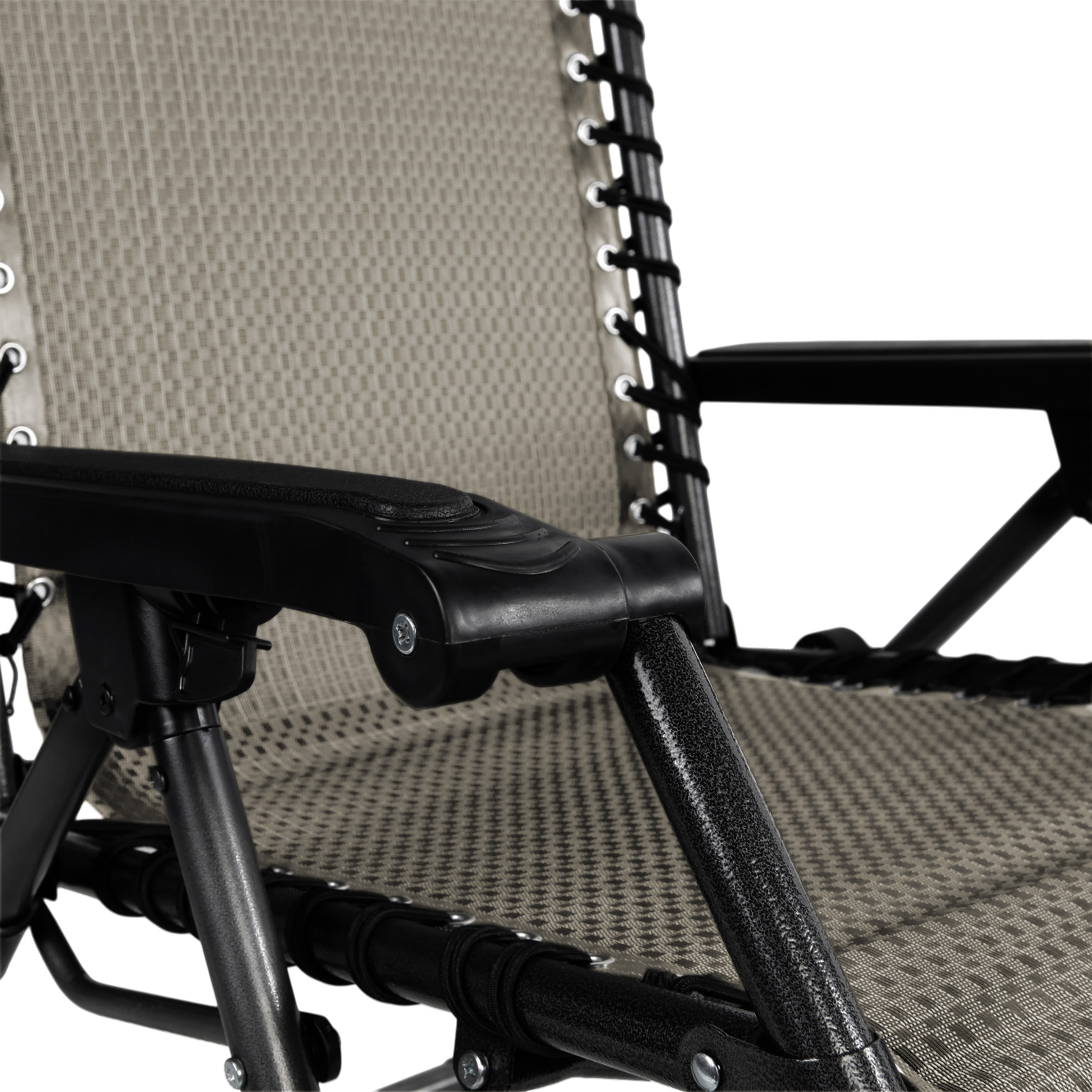 Liegestuhl mit Kopfkissen 2er Set 178 cm klappbar - taupe - Garten Relax Liege mit stufenlos verstellbarer Rückenlehne und Fußteil