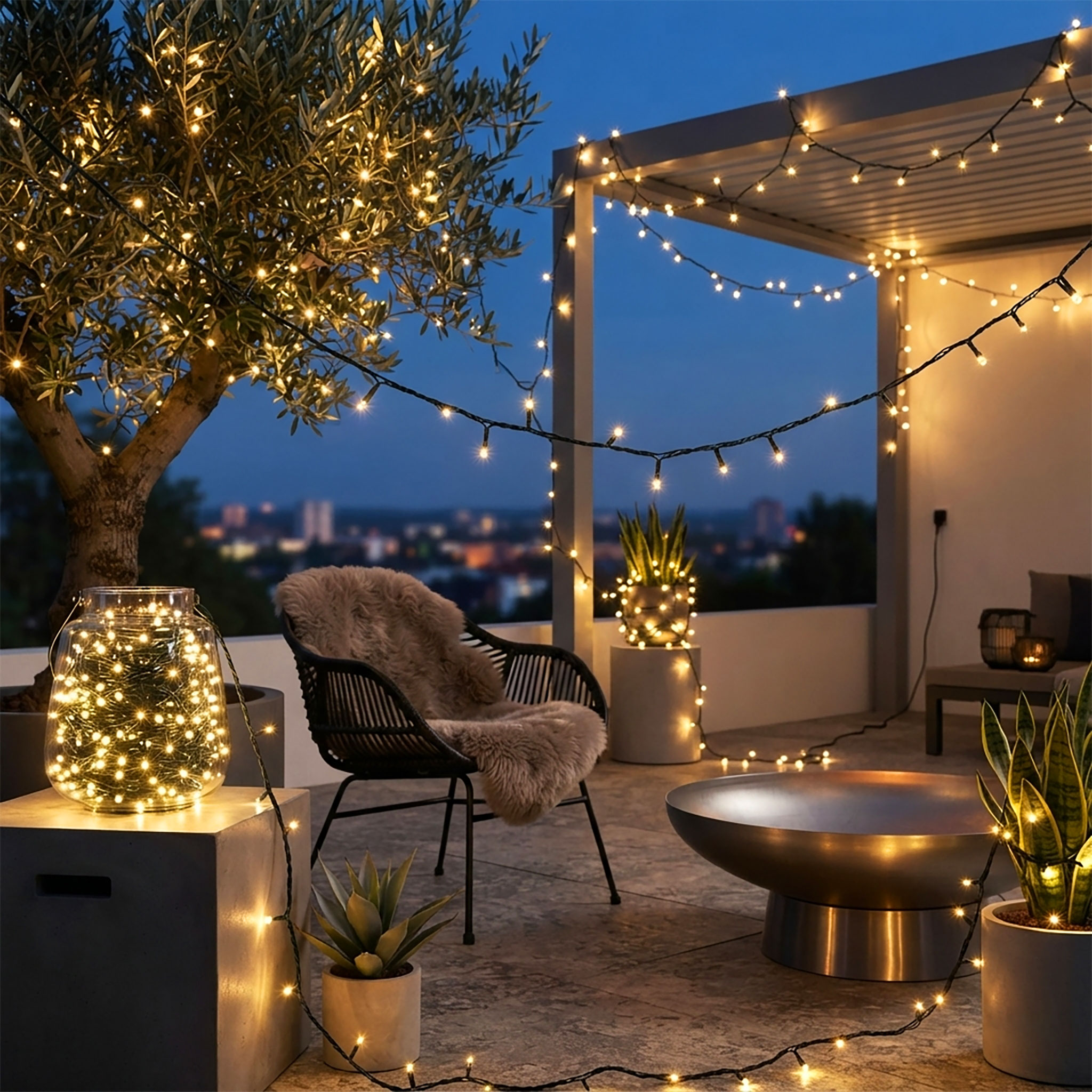 LED Weihnachts Lichterkette warm weiß - 40 m / 400 LED - Garten Deko Beleuchtung