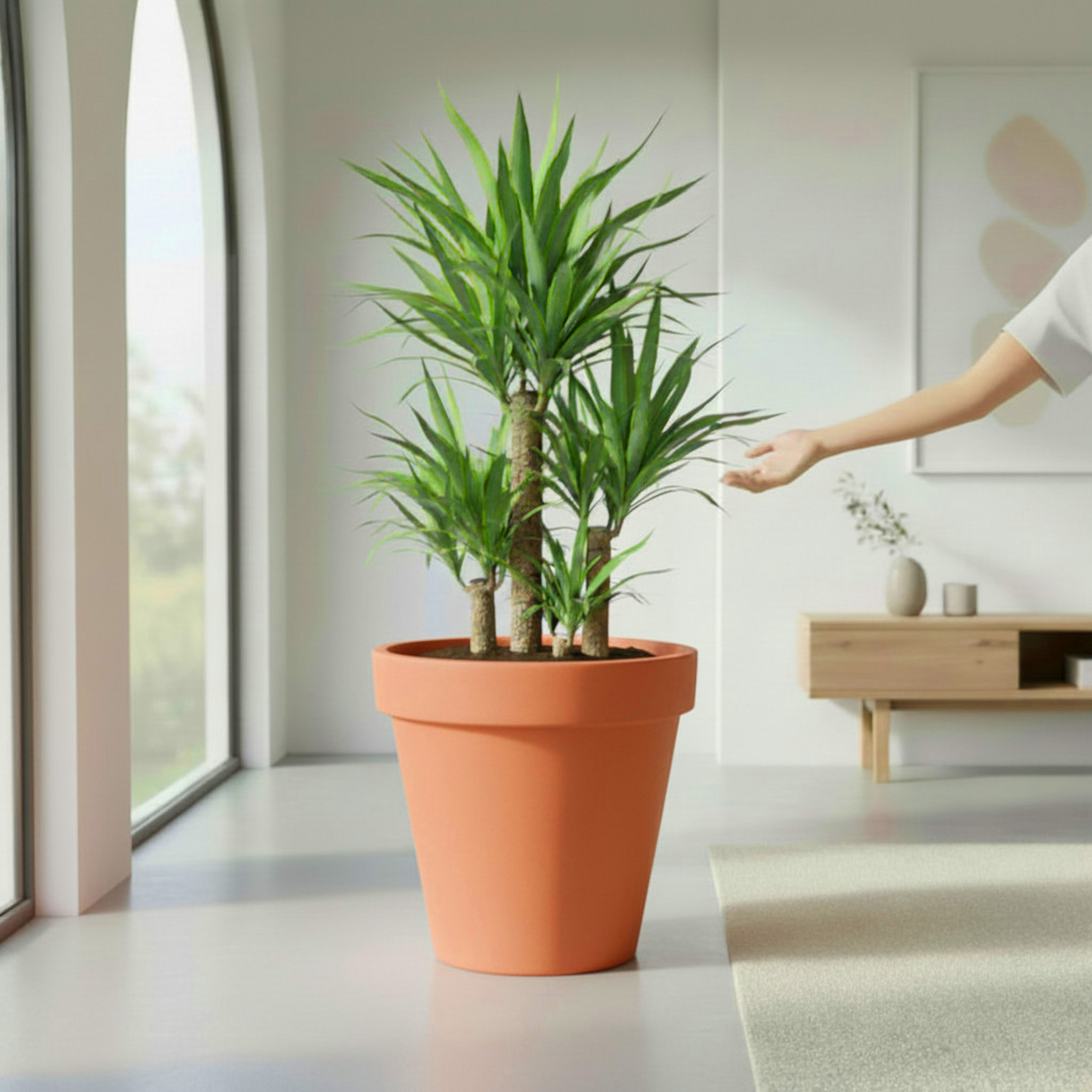 Kunststoff Pflanzkübel XXL rund Ø 58 cm - terracotta - Blumenkübel groß für Außen und Innen