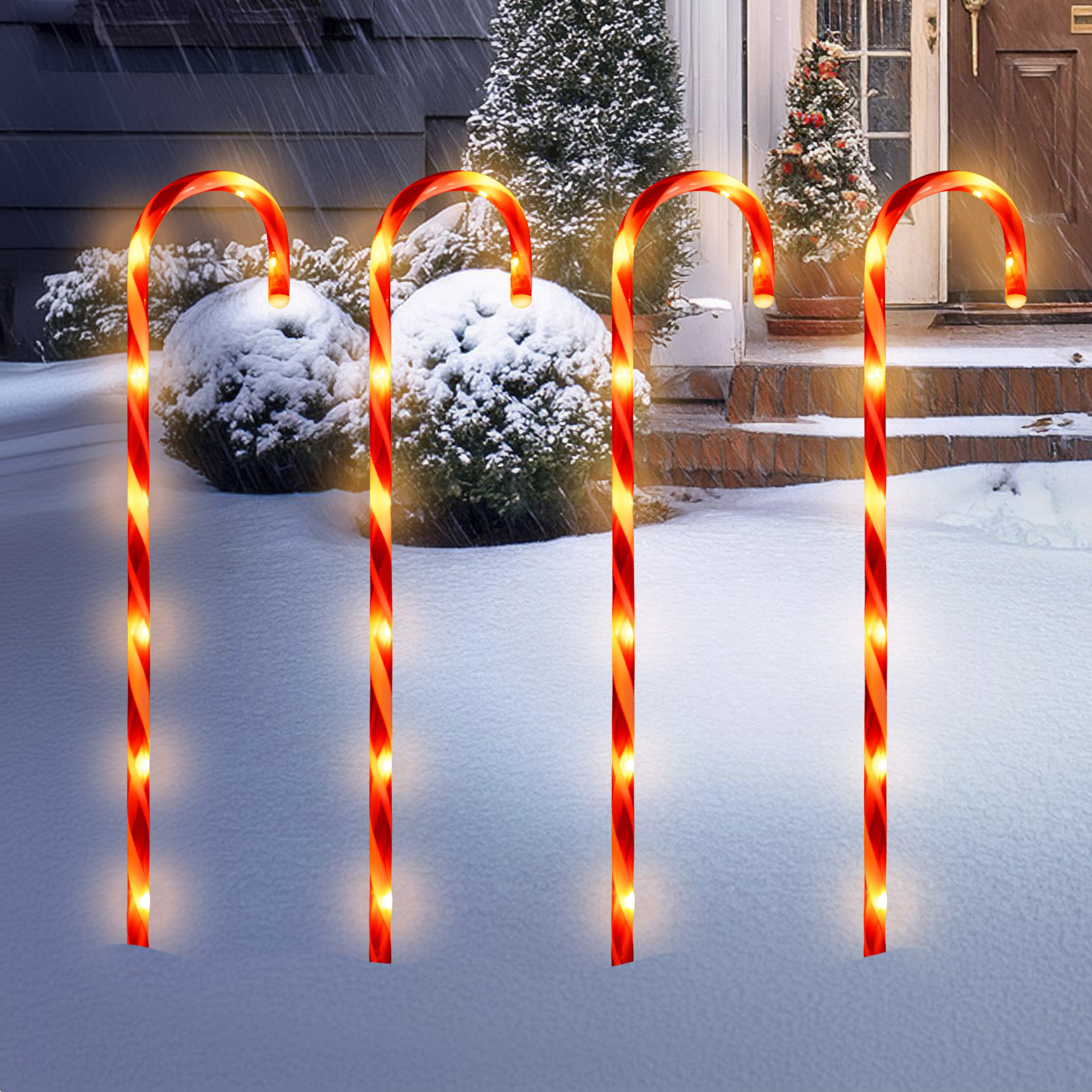 XL LED Zuckerstangen mit Timer 74 cm - 4er Set