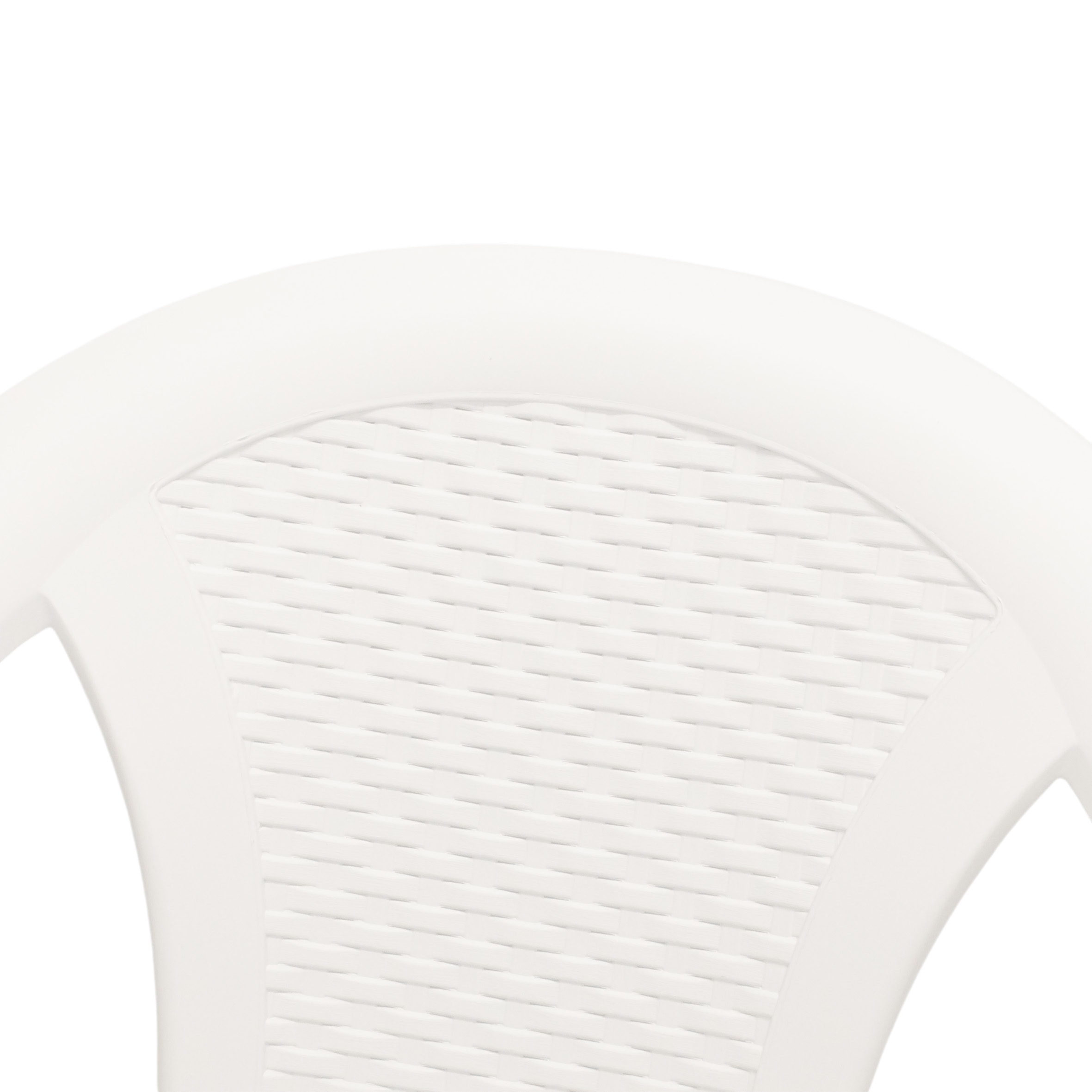 Gartenstuhl weiß in Rattan Optik ca. 82 cm x 55 cm x 52 cm, stapelbar - einzeln oder in 4er Set