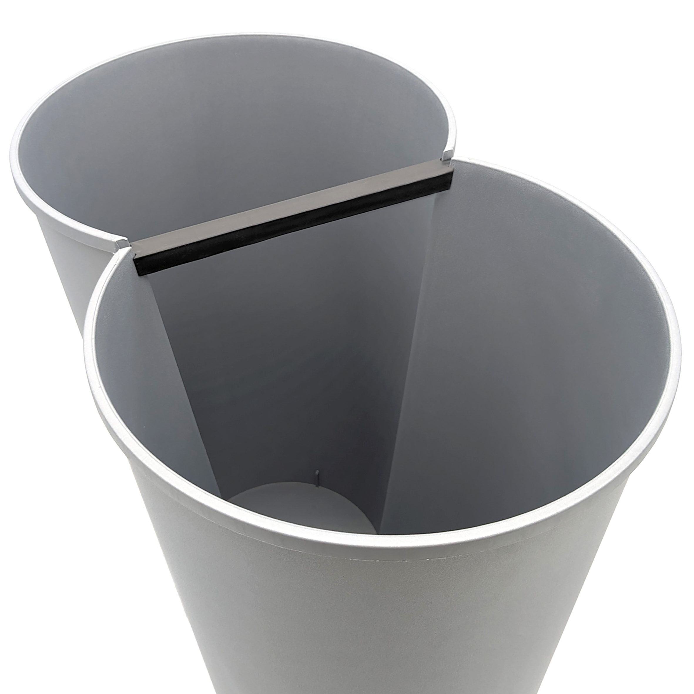 Abfalleimer 2x25 Liter Duo Bin - Farbe: grau mit schwarzem Deckel
