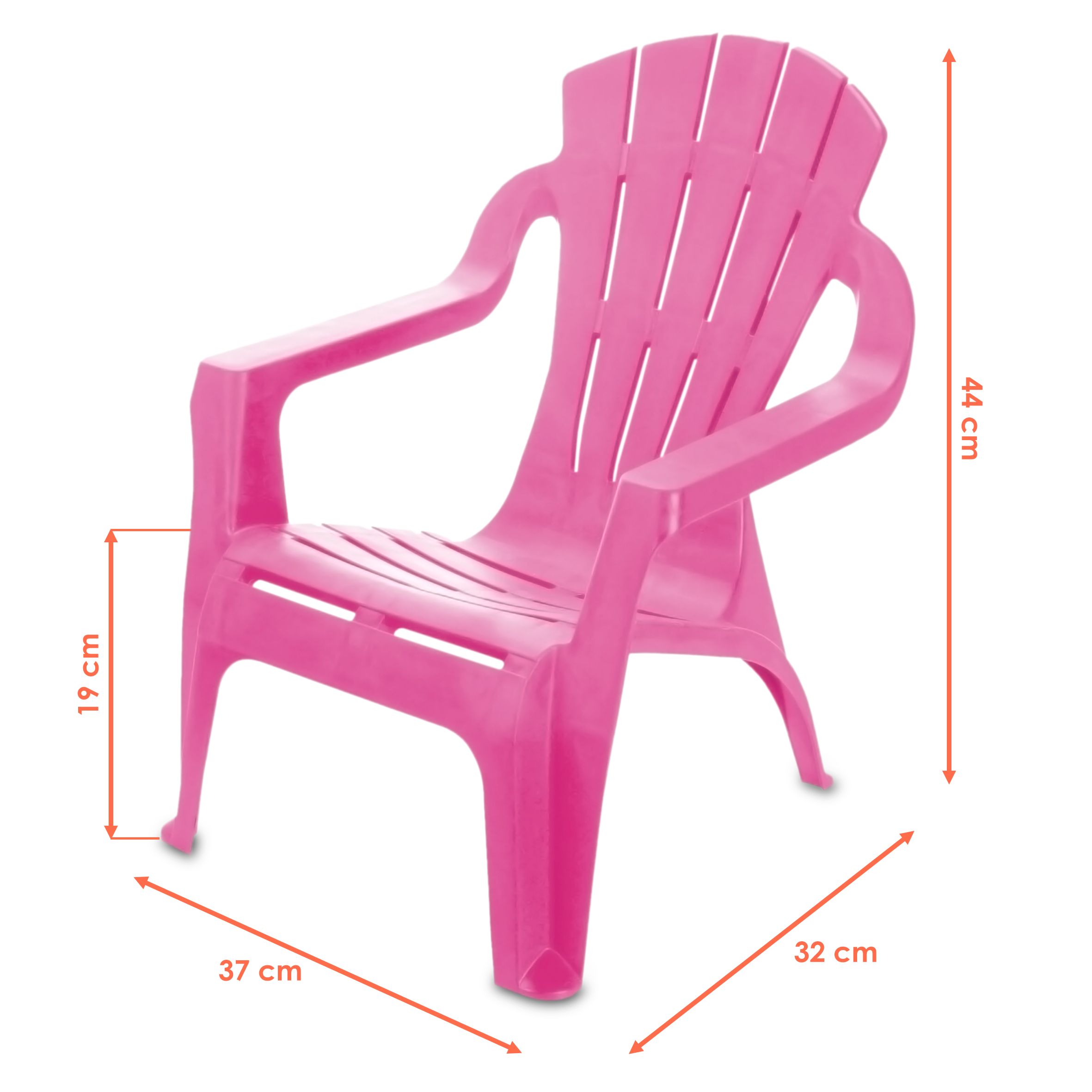 Kinder Lounge Gartenstuhl aus Kunststoff - pink - Robuster Garten Loungesessel für Kleinkinder