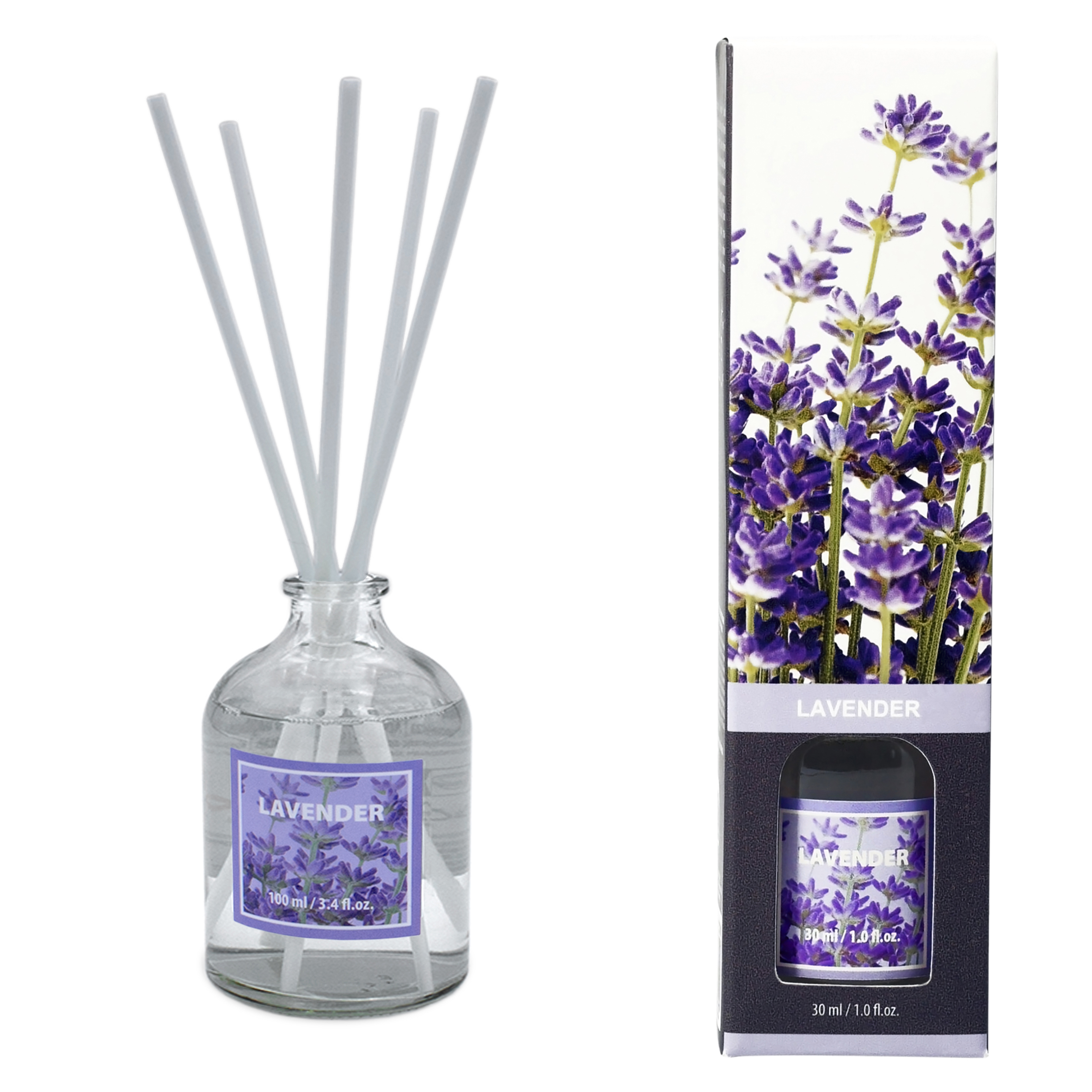 Raumduft mit Diffuser Sticks in 6 verschiedenen Düften - 6er Set - Duftdiffuser 100 ml mit 5 Stäbchen