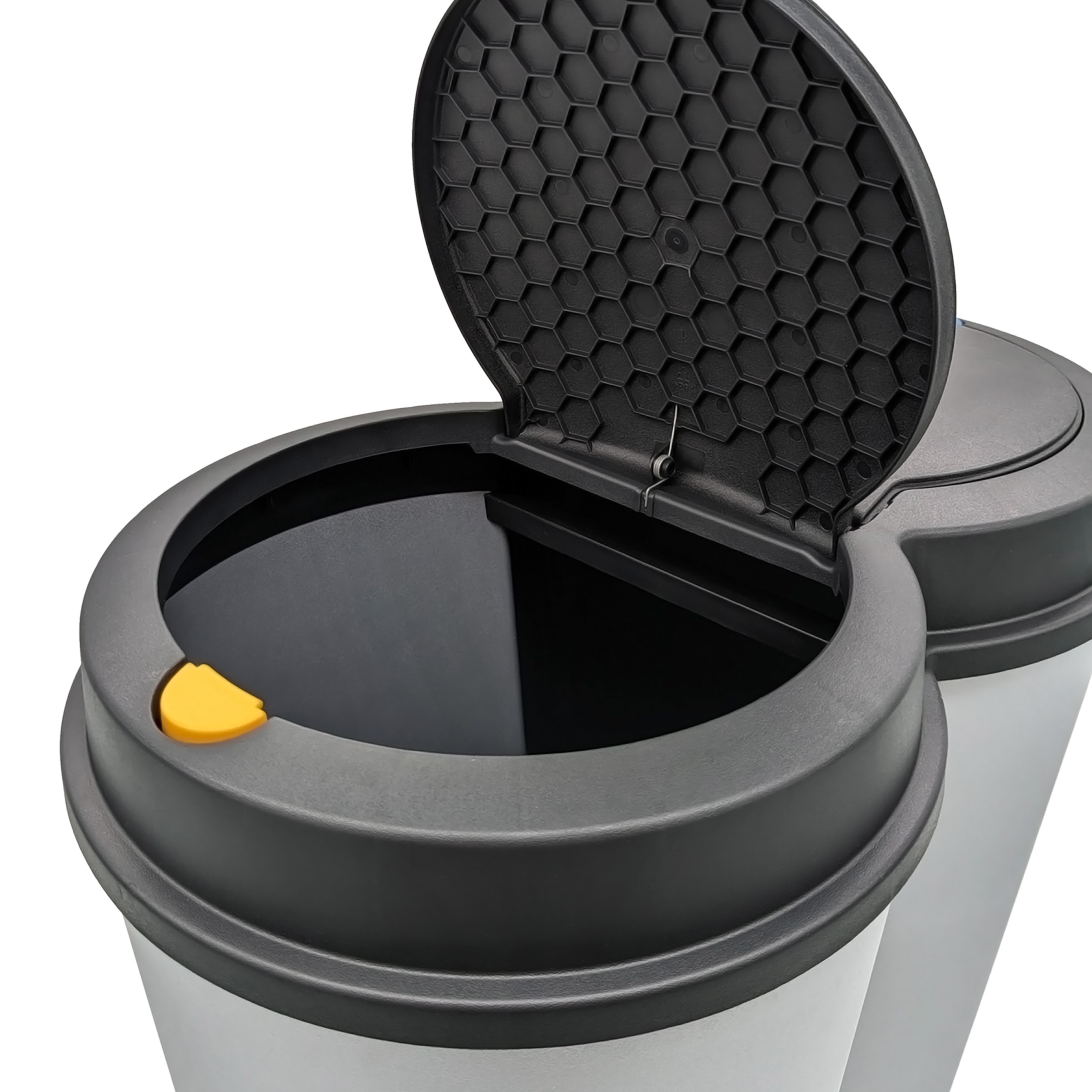 Abfalleimer 2x25 Liter Duo Bin - Farbe: grau mit schwarzem Deckel