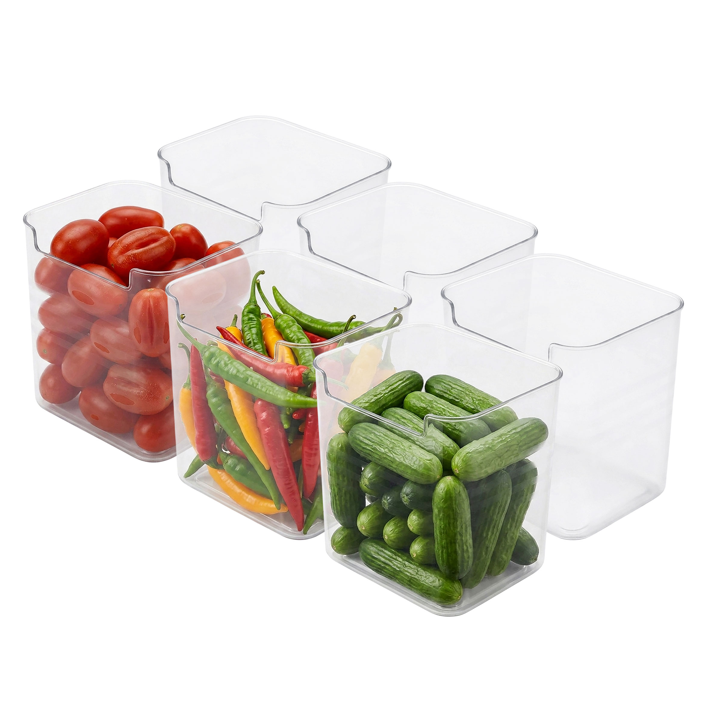 Kunststoff Kühlschrank Organizer klein 12 x 11 cm transparent - 9er Set - Aufbewahrungsbox für die Küche lebensmittelecht