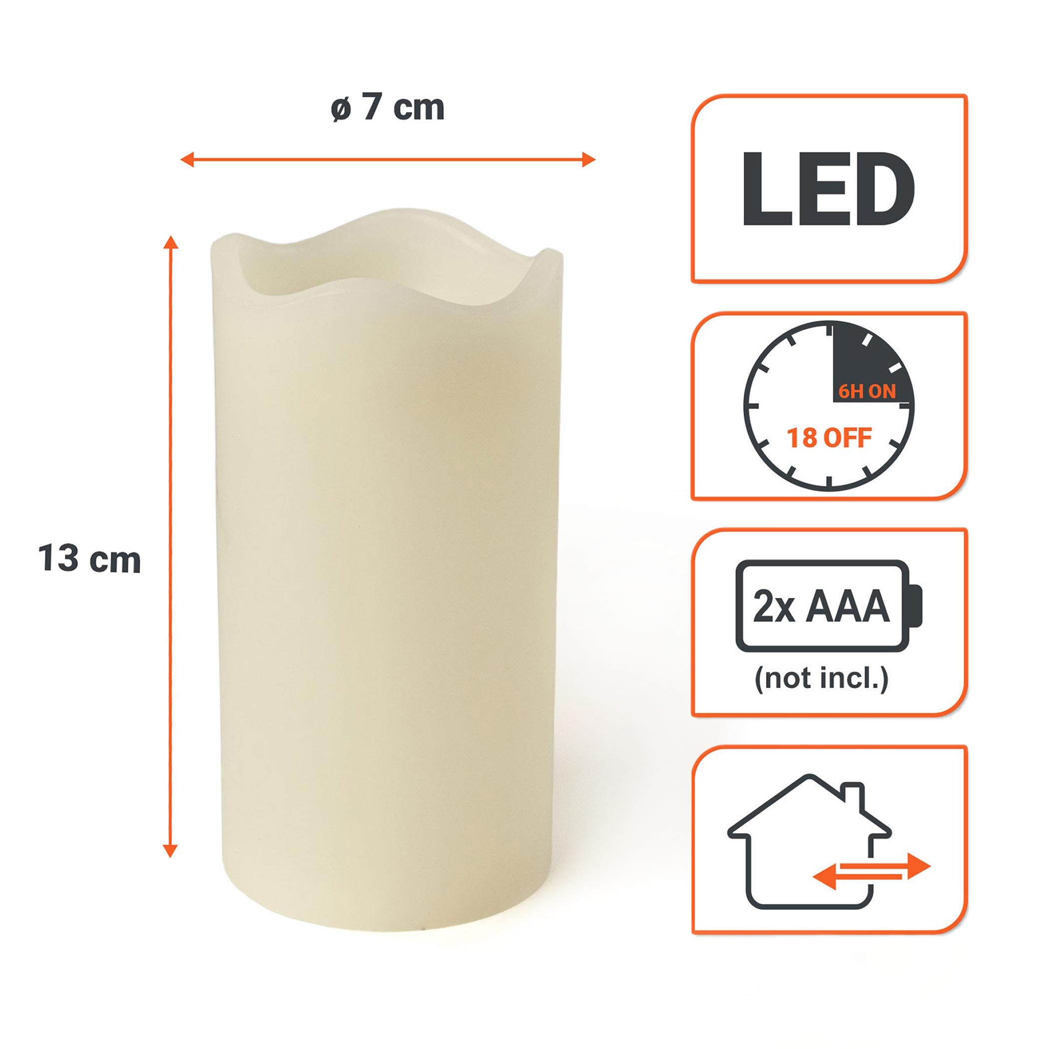 LED Wachs Stumpenkerze 4er Set creme mit Timer batteriebetrieben - 13 x 7 cm - Künstliche Kerze warm weiß mit Flacker Effekt für Innen