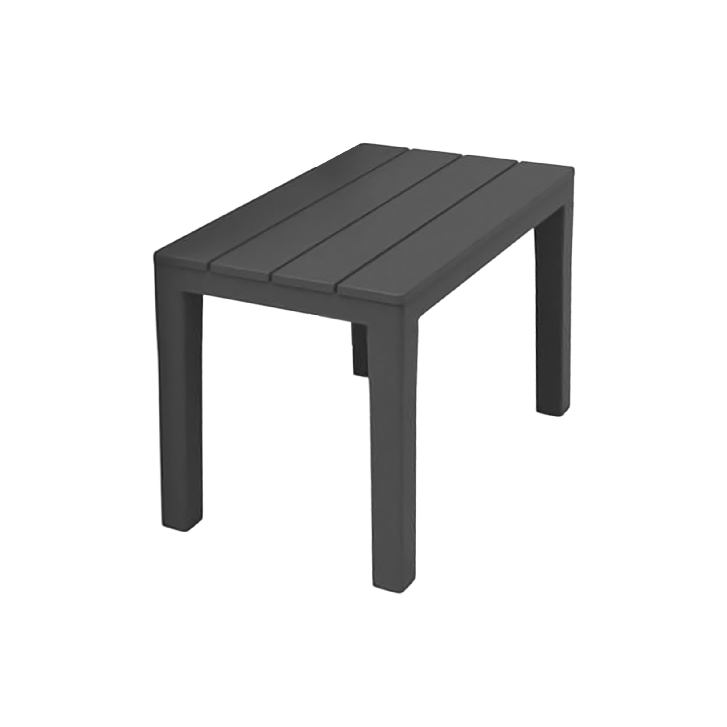 Garten Sitzgruppe mit Tisch anthrazit - 3-teilig - Kunststoff Tischgruppe mit 2 Sitzbänken