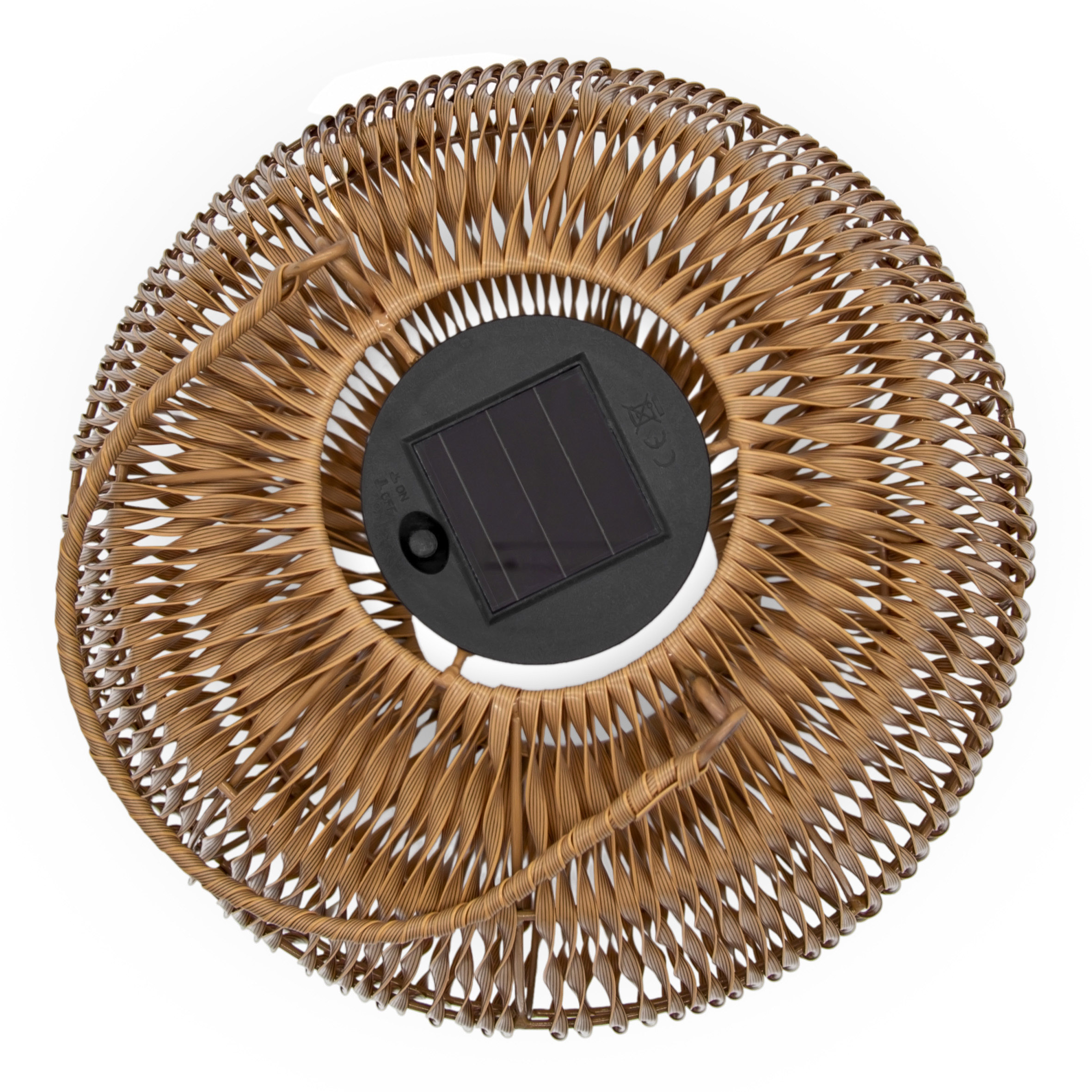 Solar Kugel für Außen in Flechtoptik mit LED Glühbirne - 27 cm - Garten Kugelleuchte mit Bügel zum Hängen warm weiß beleuchtet