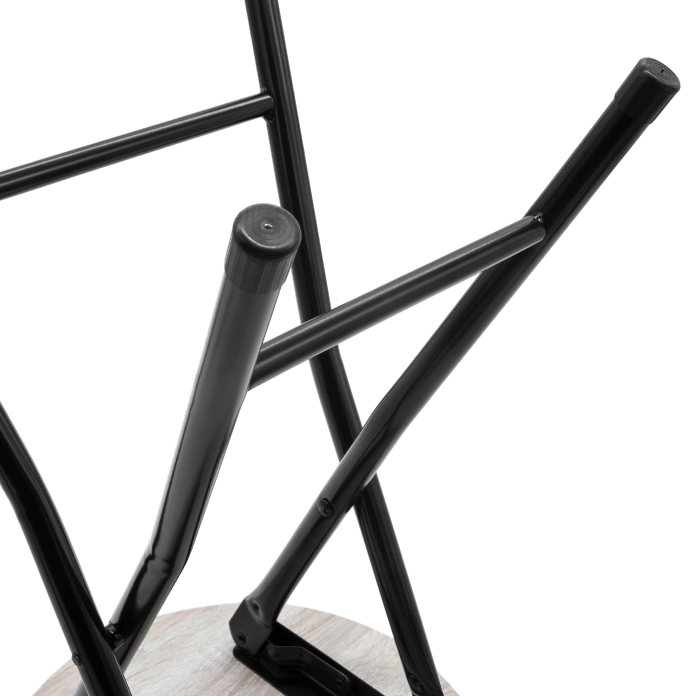 Holz Metall Klapphocker 2er Set - 47 x 33 cm - Klapp Stuhl Sitz Hocker klappbar rund