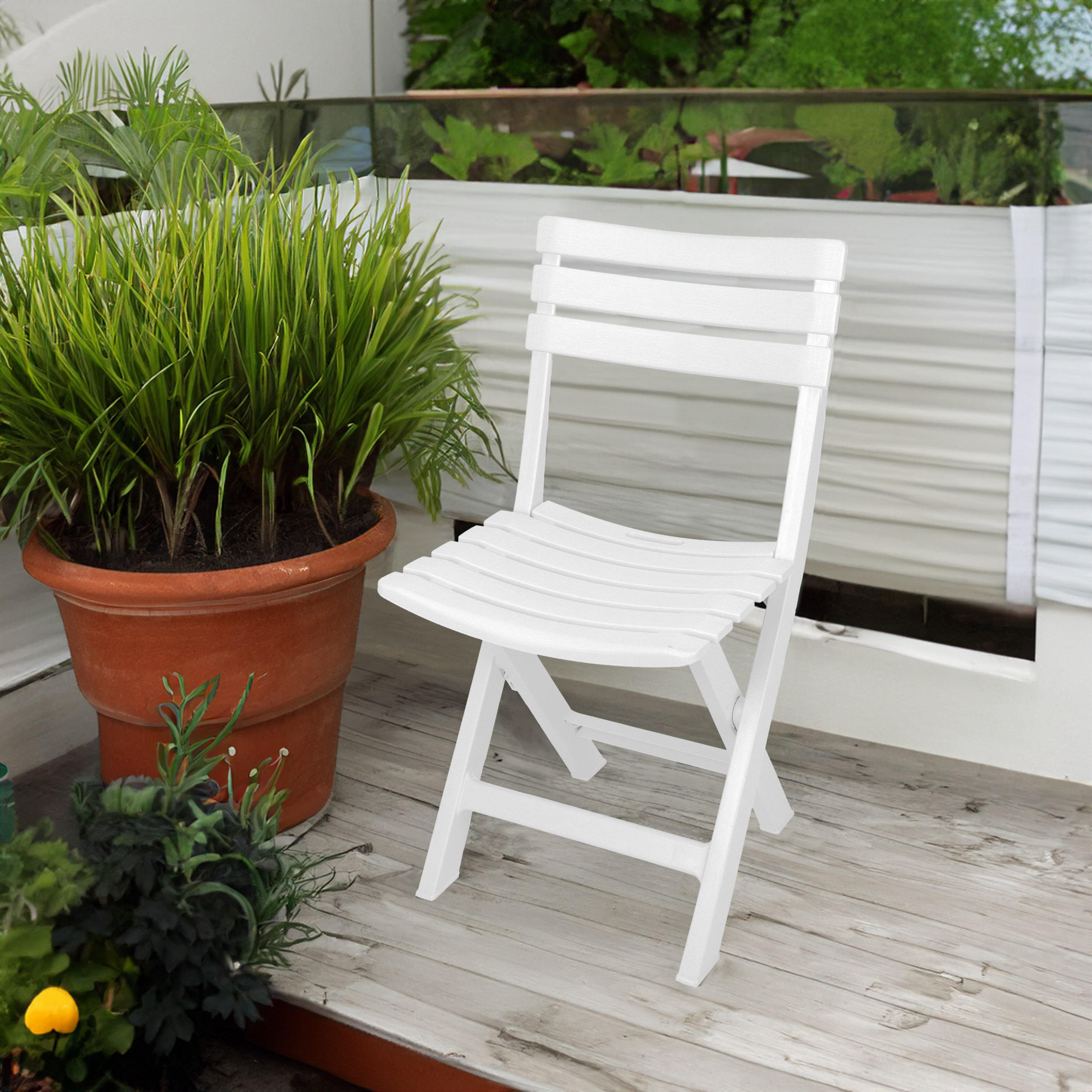 Kunststoff Klappstuhl 80 x 45 cm - 6 verschiedene Farben - Garten Bistrostuhl klappbar