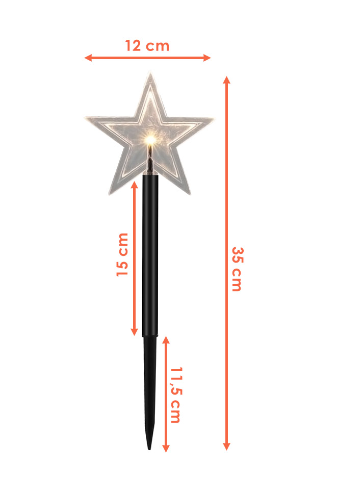 Garten Leuchtstäbe Stern - 5er Set LED Gartenstecker