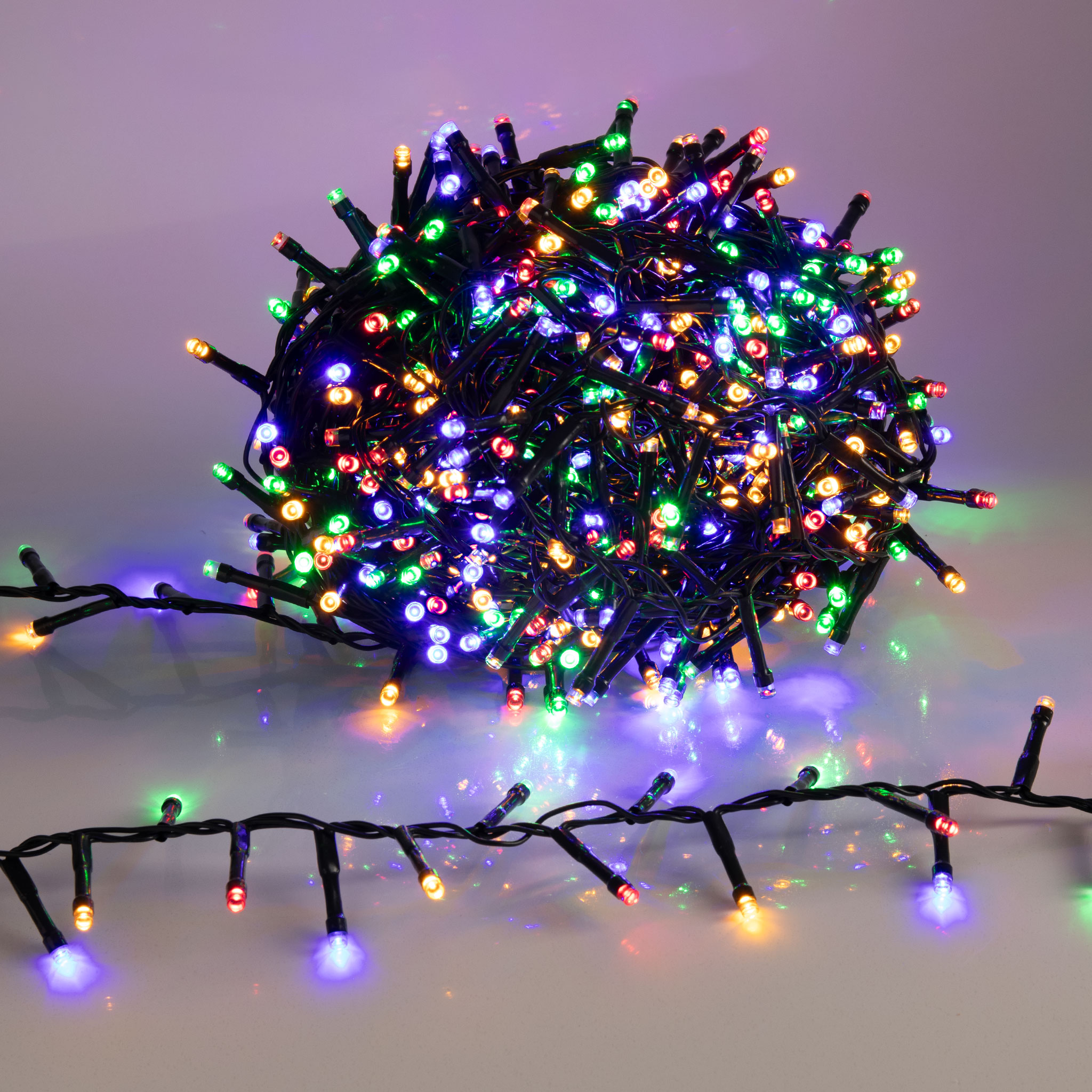 LED Weihnachts Lichterkette bunt - 3 Längen - Multicolor Garten Deko Baum Beleuchtung mit 8 Funktionen und Speicher-Chip