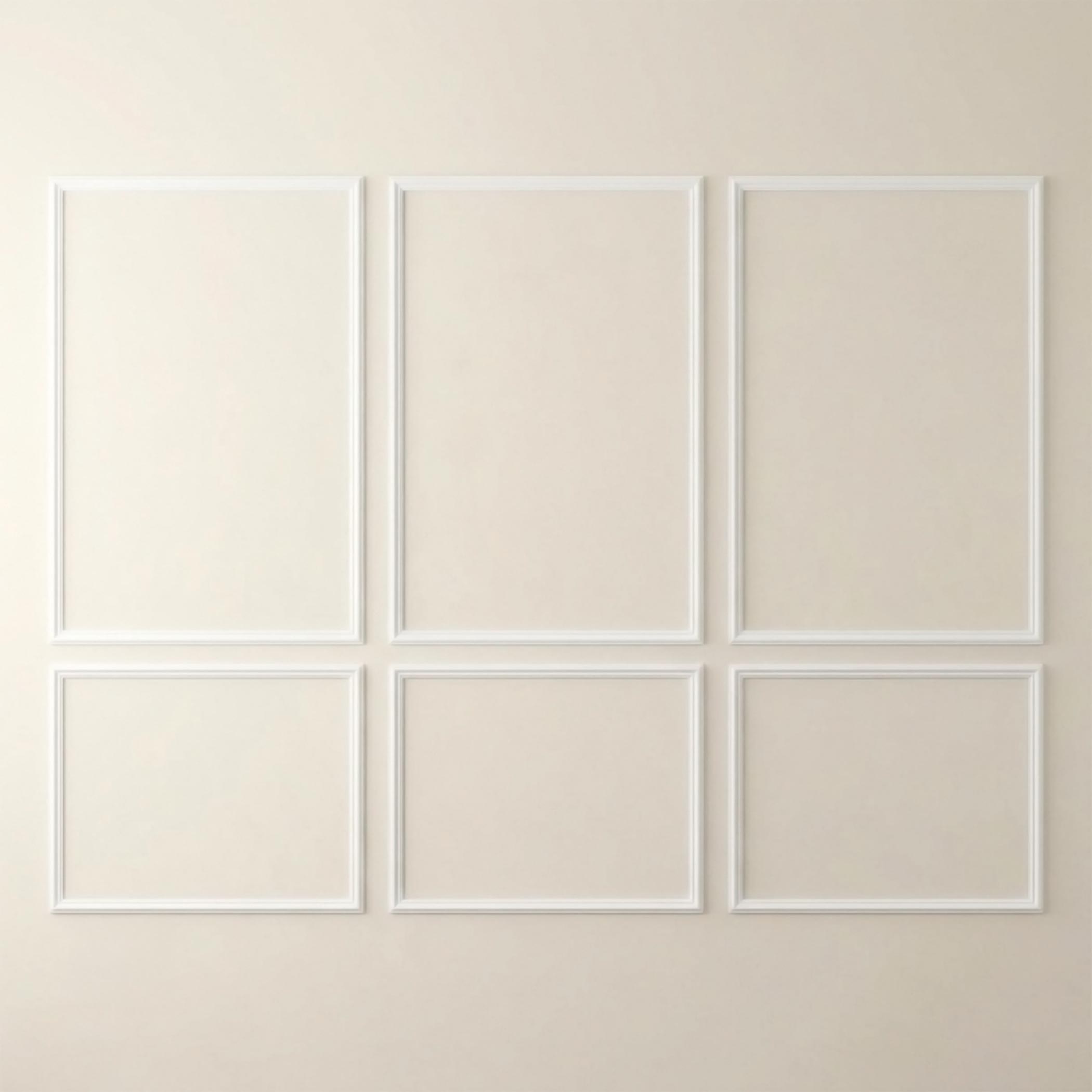 Zierleisten Set 24-teilig aus Polystyrol weiß vorgeschnitten - für 3x 80x60 cm & 3x 120x80 cm - Stuckleiste 24 Stück für Wand und Deckendekoration