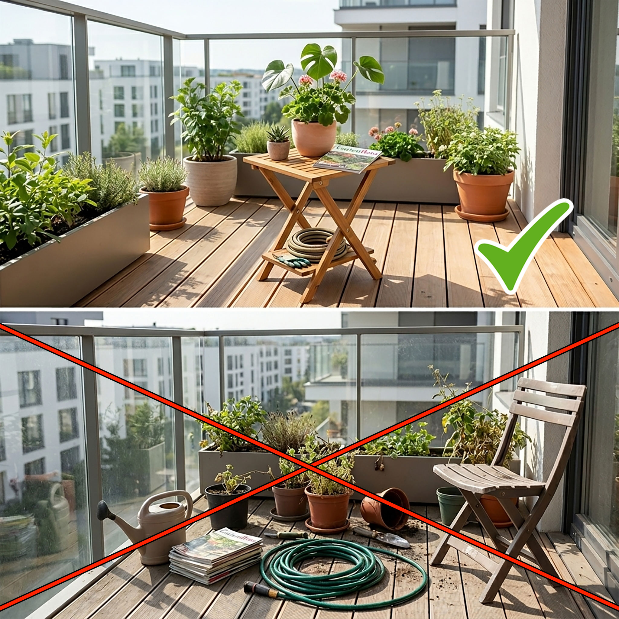 Akazie Beistelltisch geölt für Außen - 35 x 35 cm - Holz Gartentisch klappbar mit 2 Ablagen