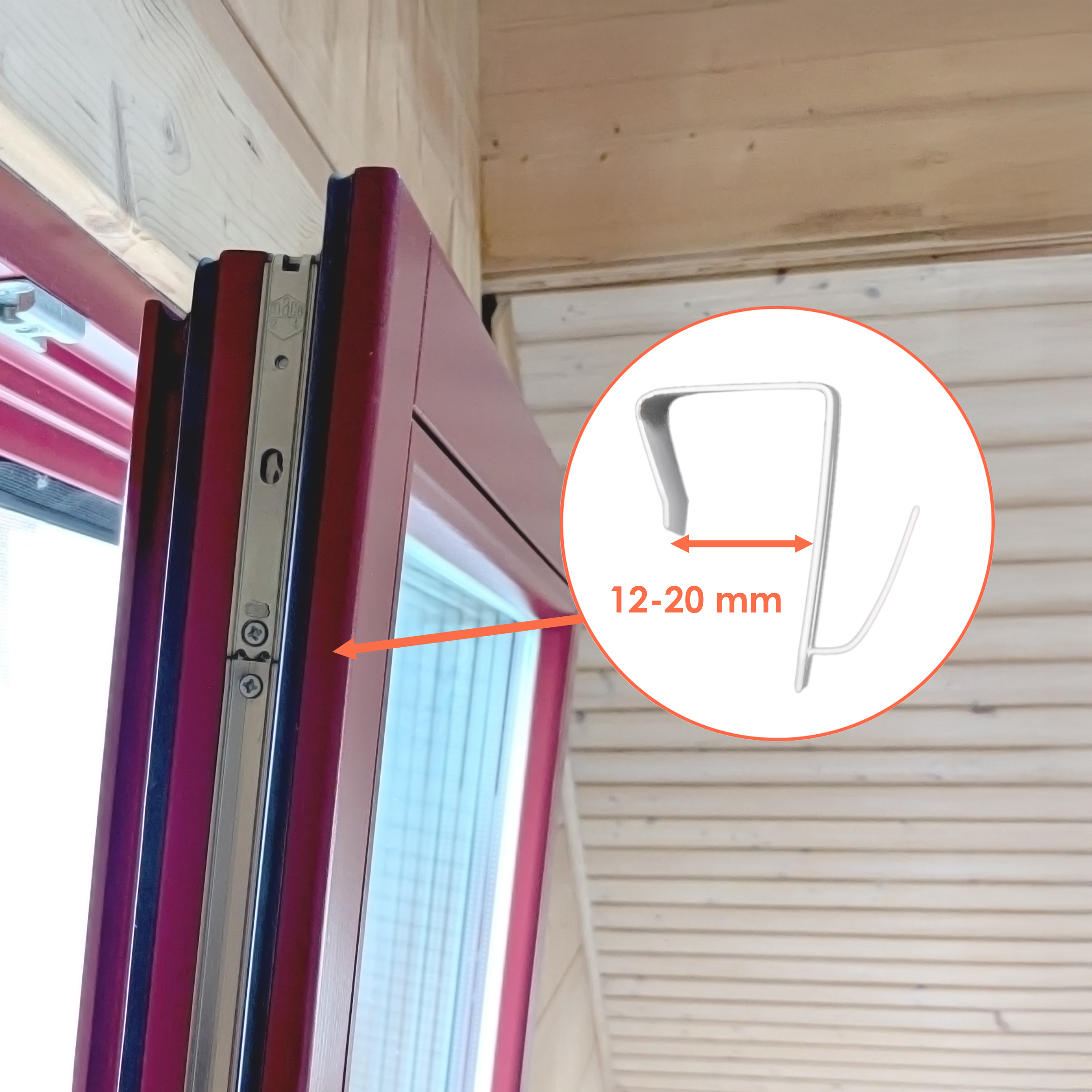 Metall Fensterhaken weiß für 12-20 mm Rahmendicke - 12 Stück - Fensterclip zum Anbringen von Lichterketten und Girlanden