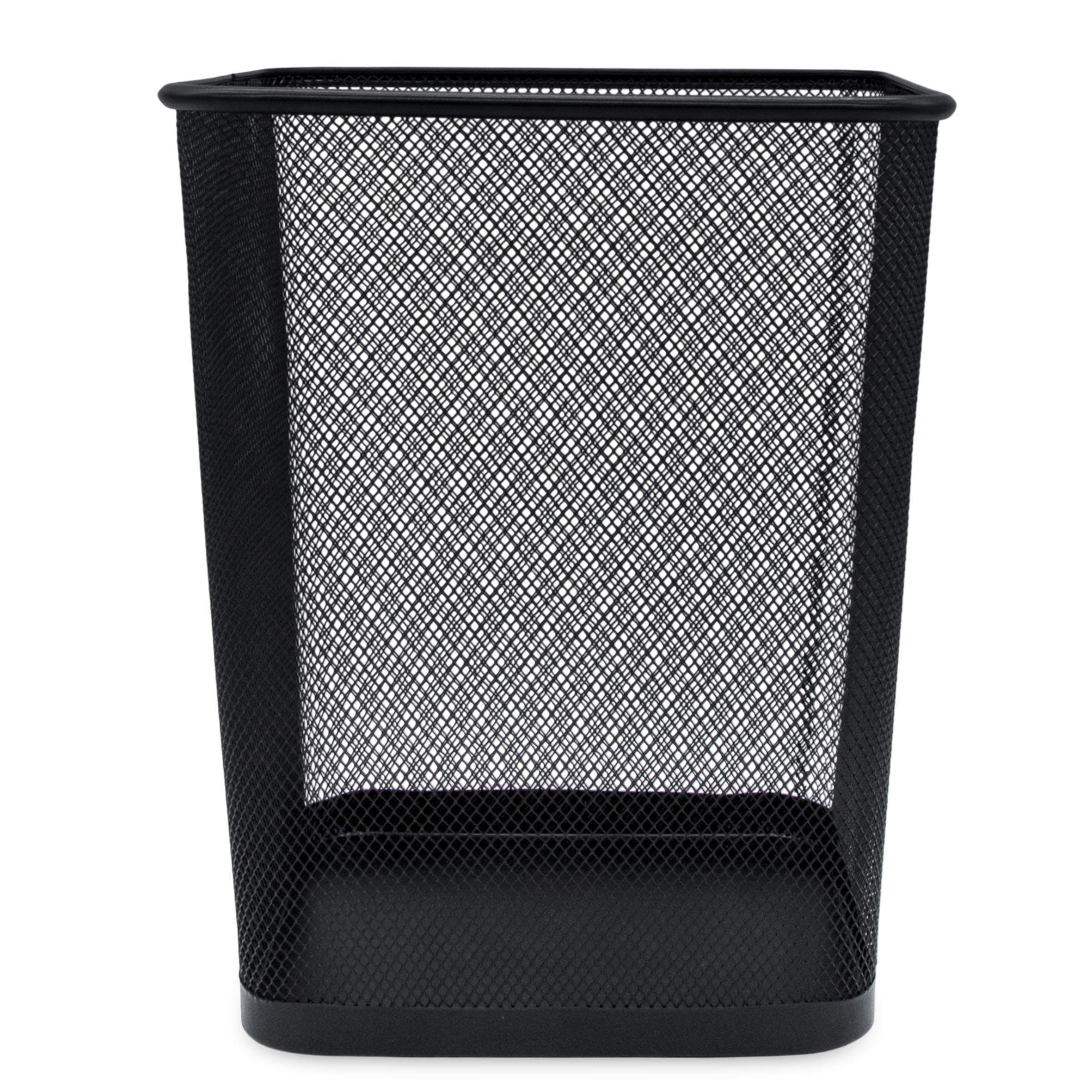 Metall Papierkorb eckig schwarz 30 x 25 cm - 16 Liter - Büro Mülleimer aus Drahtgeflecht rostbeständig