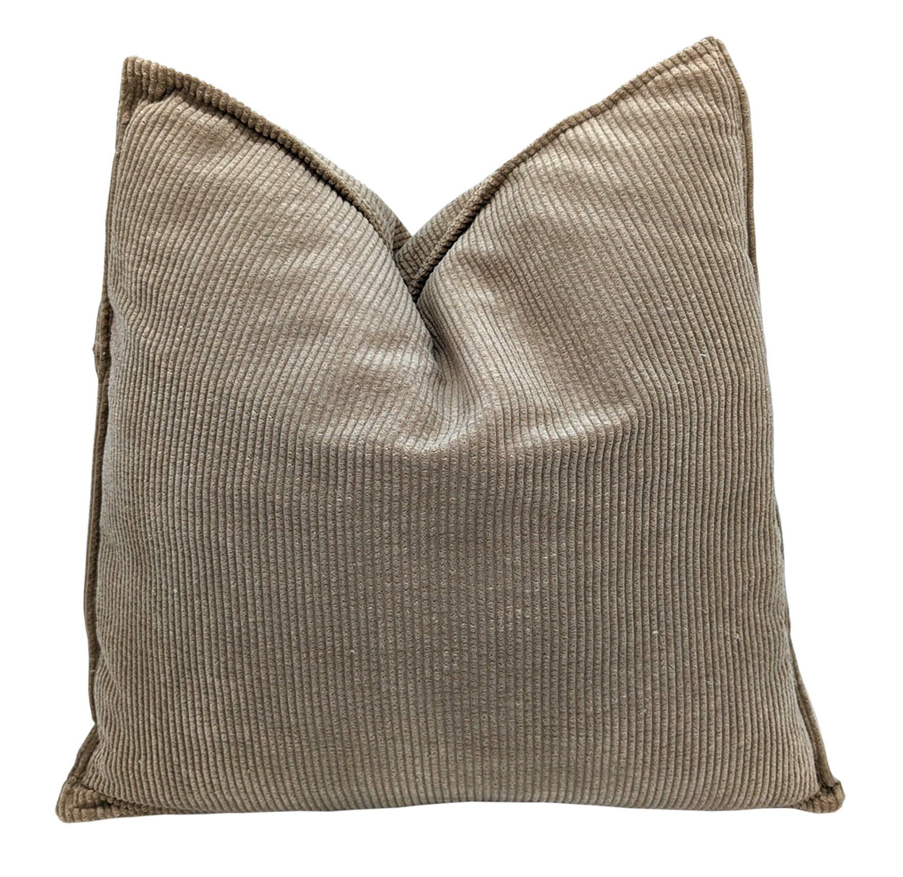 Cord Dekokissen 2er Set je 45 cm - kokossnuss braun / schwarz / braun - Zierkissen mit Füllung und Bezug - Kuschelkissen Sofakissen Rückenkissen