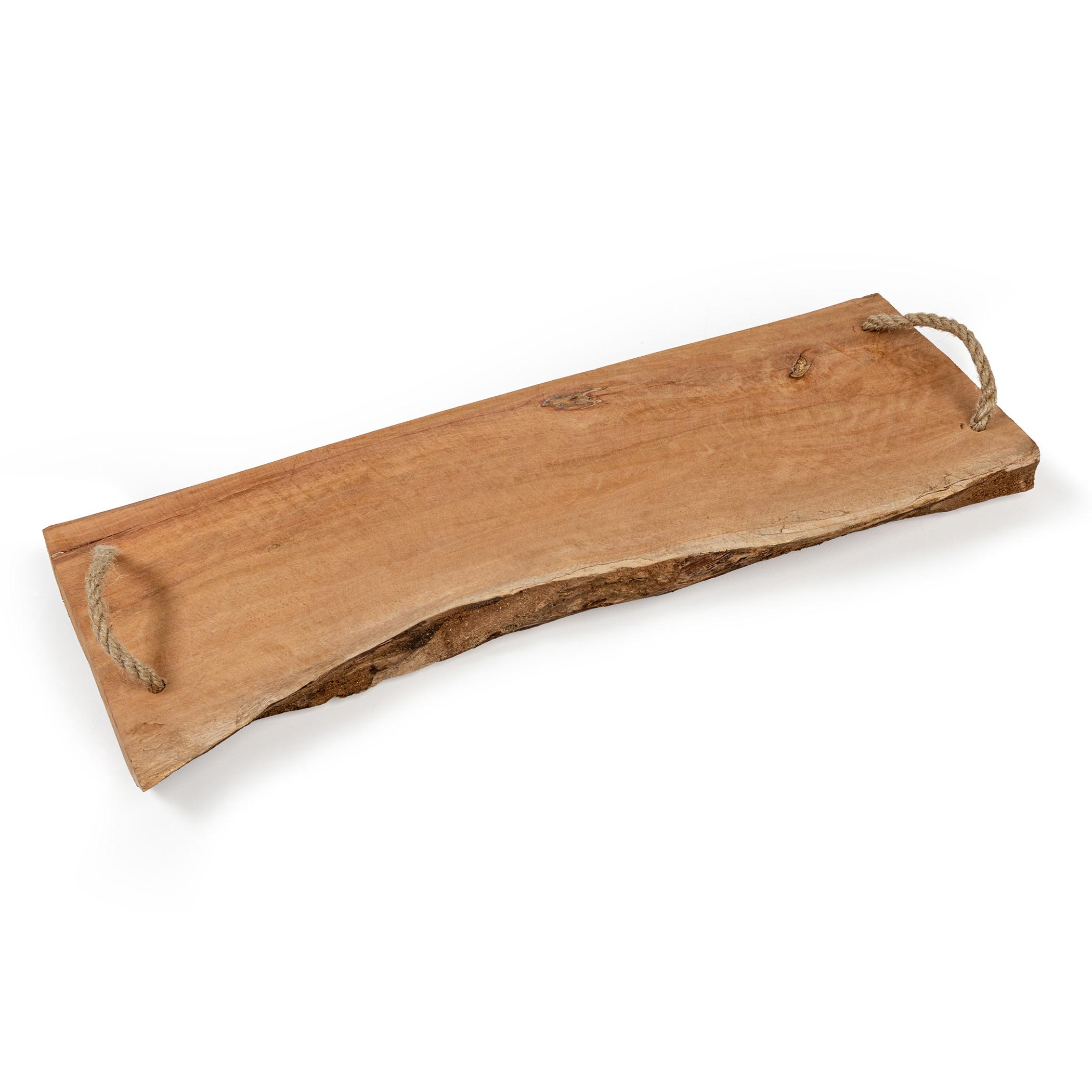 Massivholz Servierplatte 50x20 cm mit 2 Tragegriffen - Holz Servierbrett Serviertablett