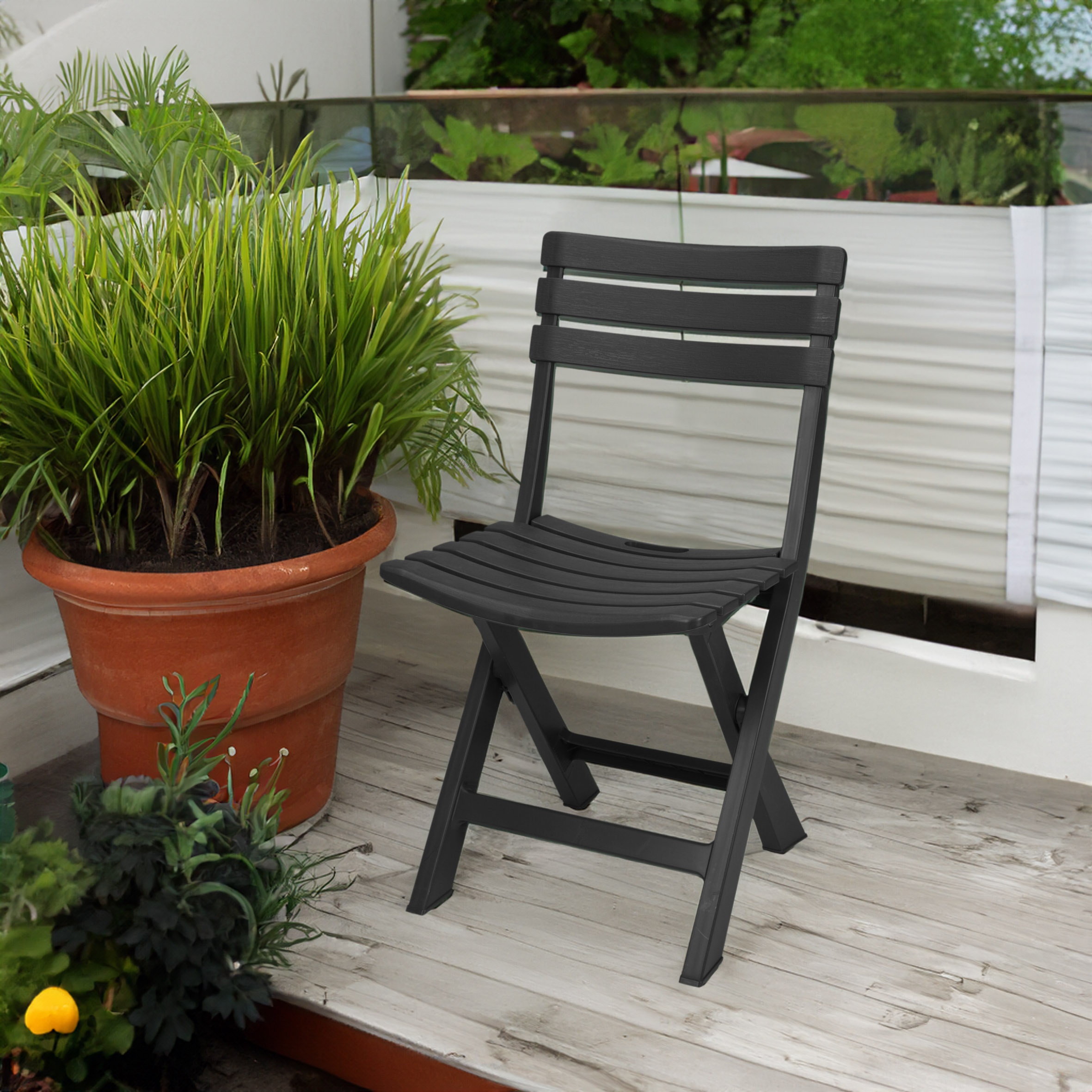 Kunststoff Klappstuhl 80 x 45 cm - 6 verschiedene Farben - Garten Bistrostuhl klappbar