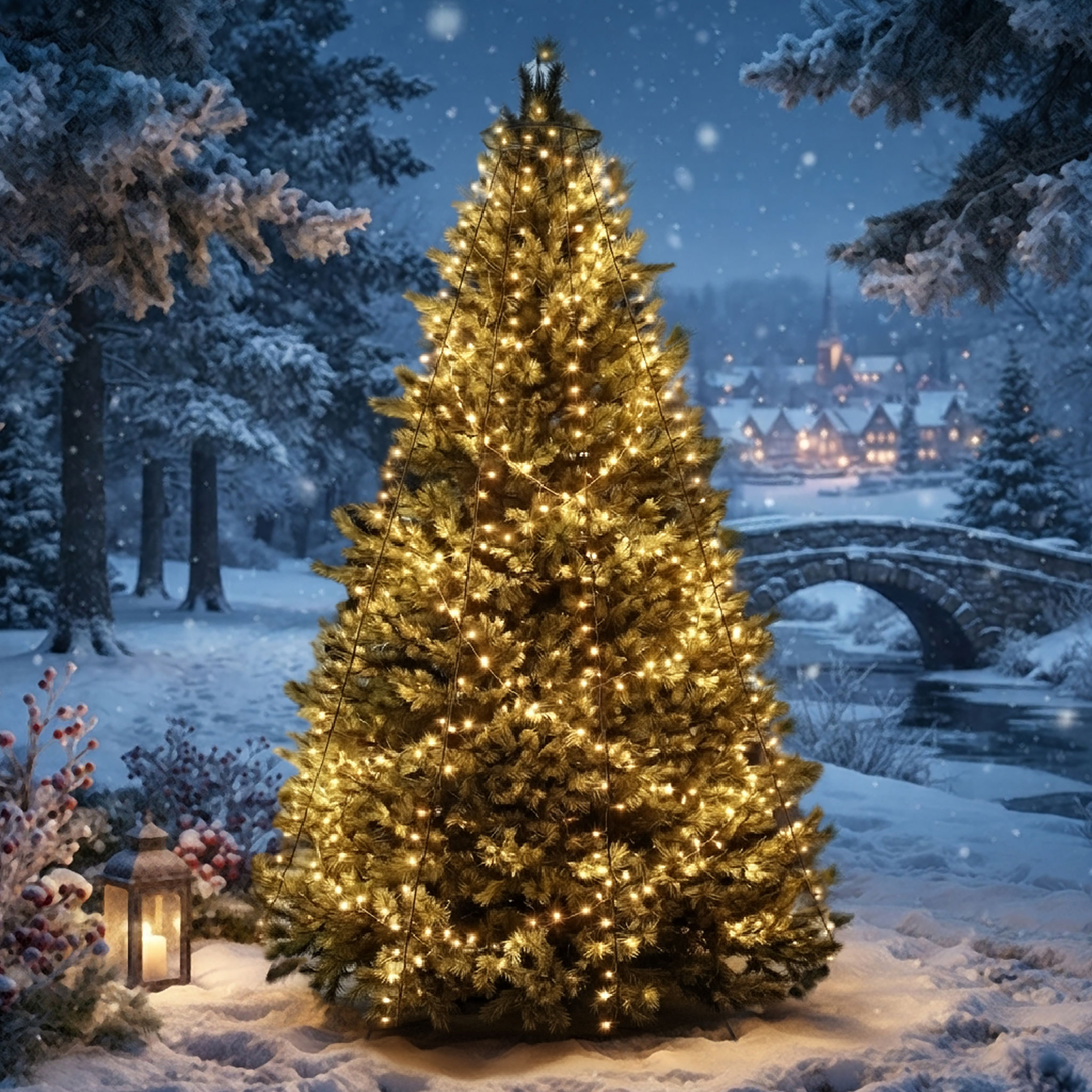 LED Fahnenmast und Weihnachtsbaum Lichterkette 400 LED - 800 cm Länge - für Außen