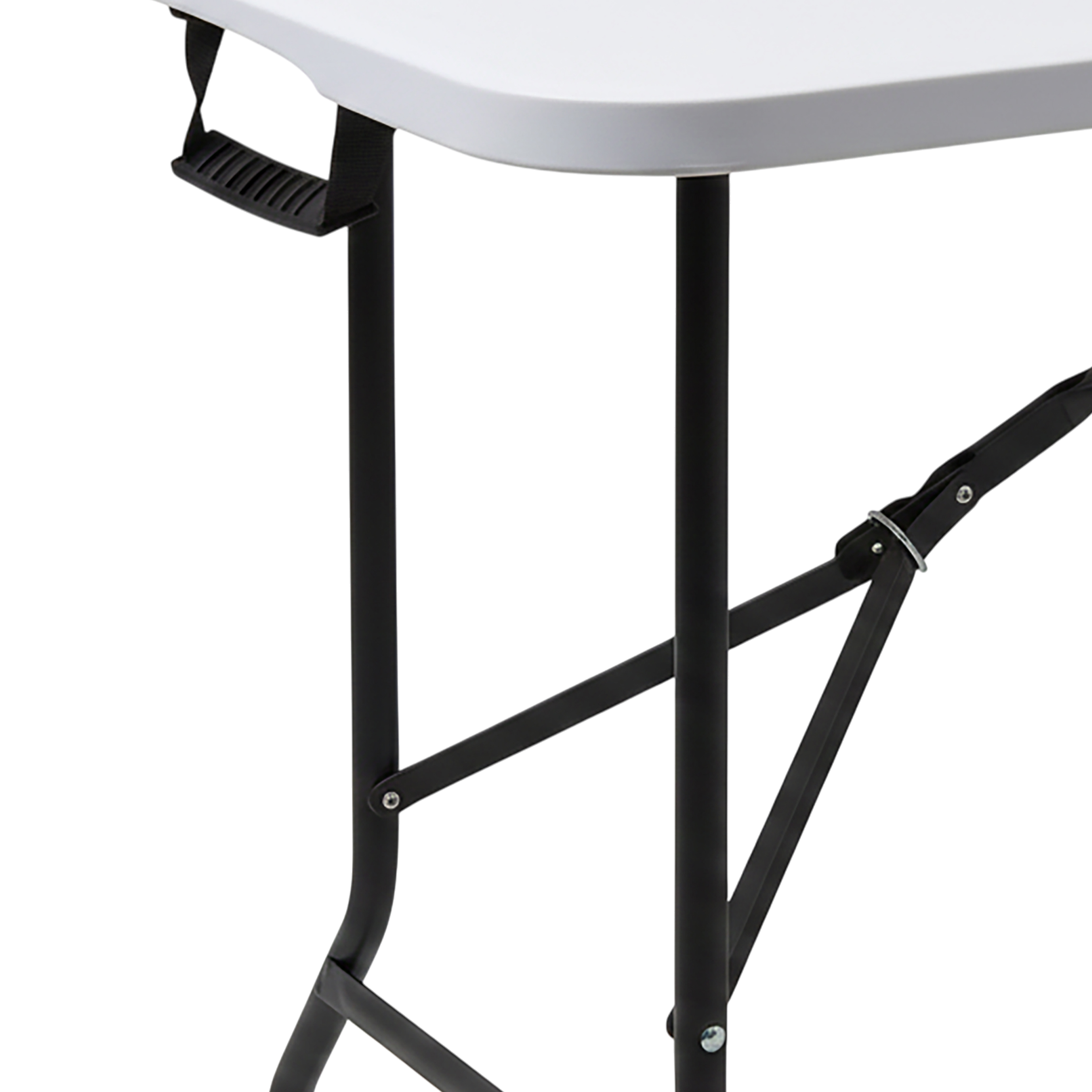 XL Klapptisch weiß mit Stahlgestell wetterfest - 180 x 68 cm - Campingtisch groß klappbar mit Tragegriff