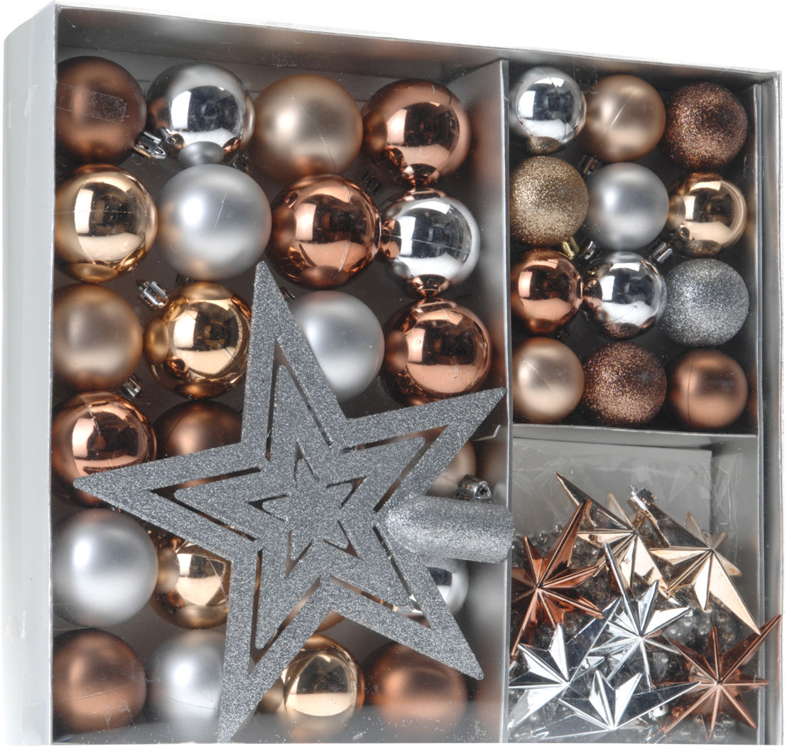 Kunststoff Christbaumschmuck 45 Teile Set - in 10 Farben - Shatterproof Weihnachtskugeln bruchsicher