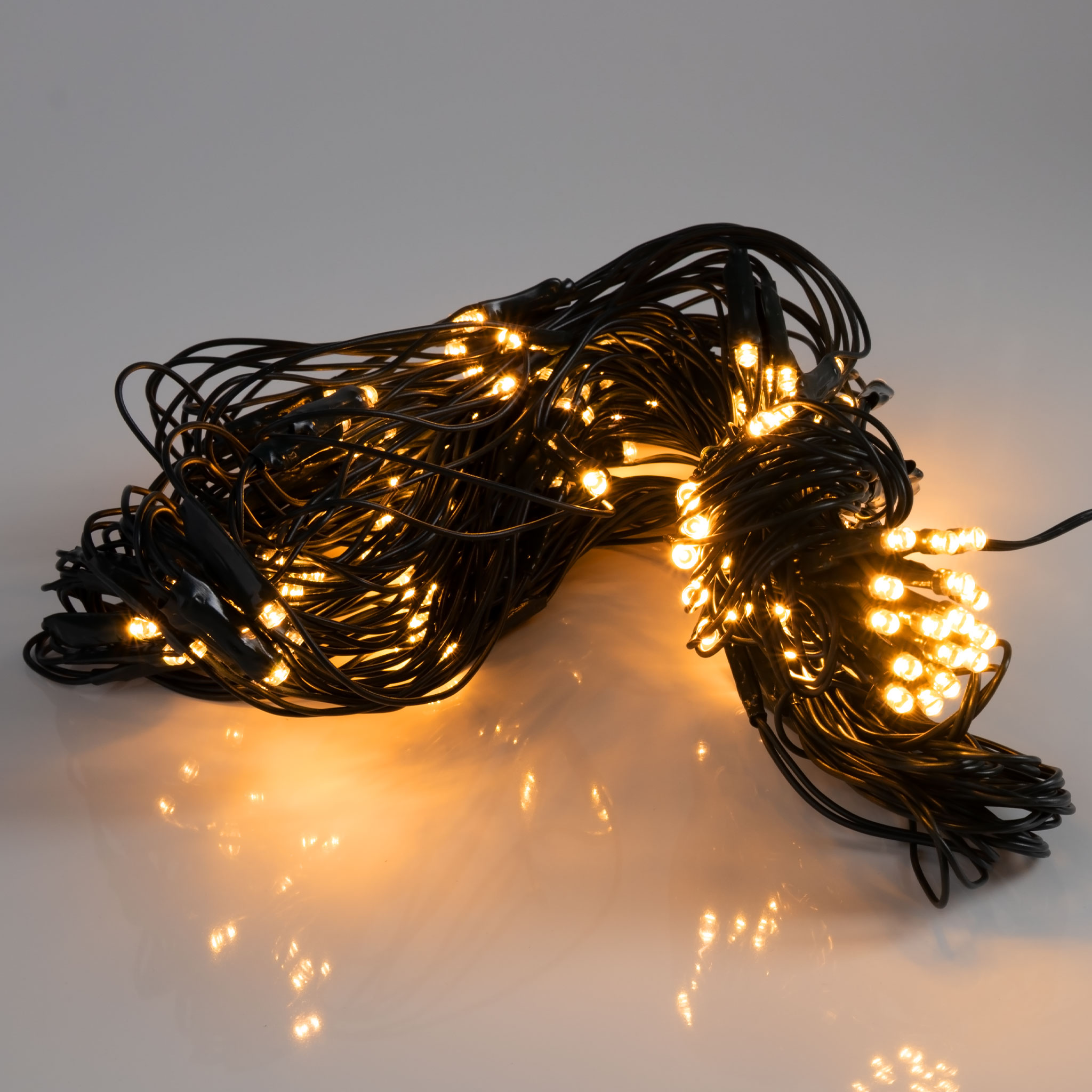 LED Lichternetz mit 160 LED warm weiß - mit Netzstecker - Garten Deko Lichtervorhang