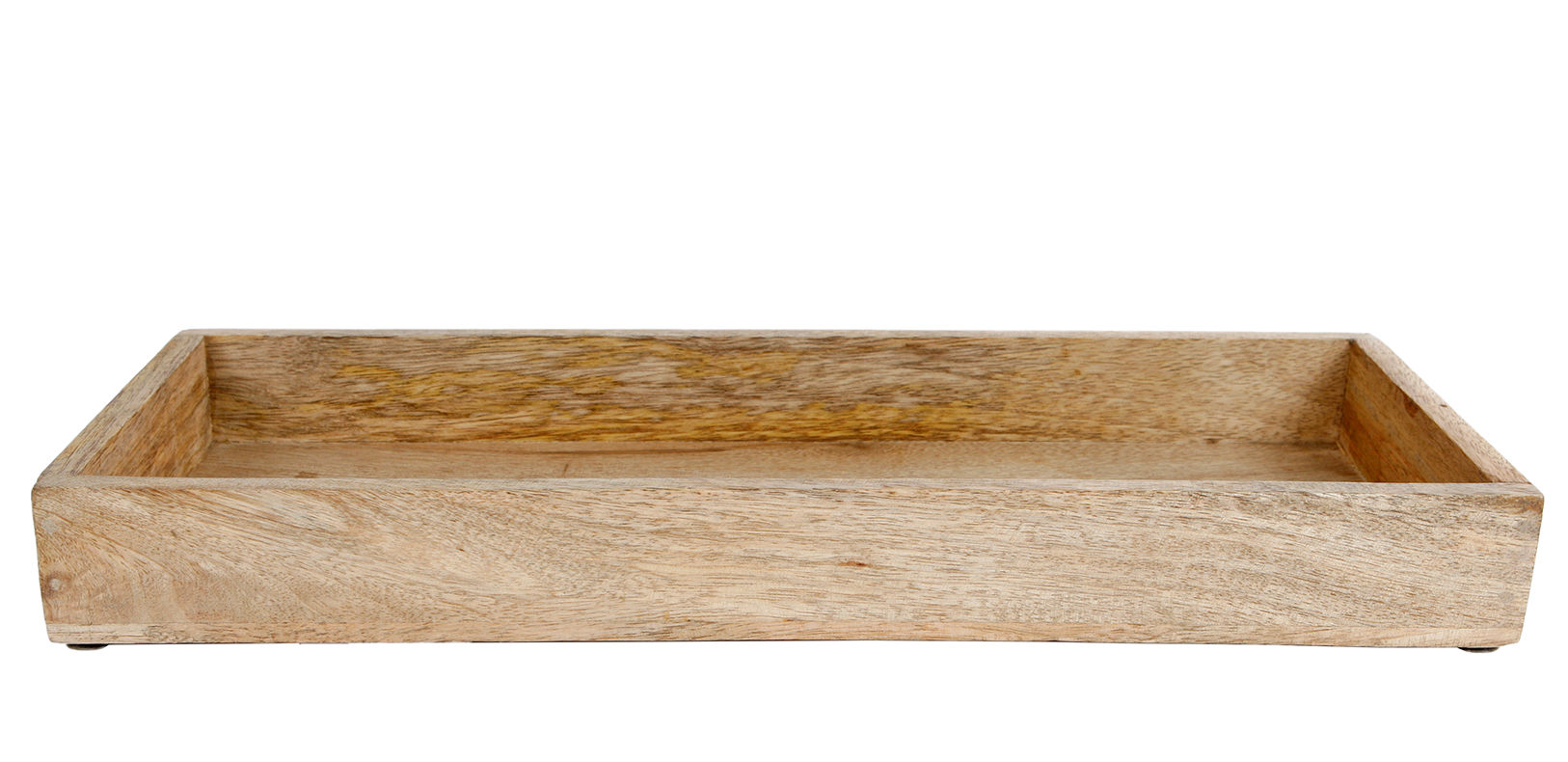 Mango Holz Kerzen Tablett eckig - 39 x 14 cm - Deko Holztablett mit Rand