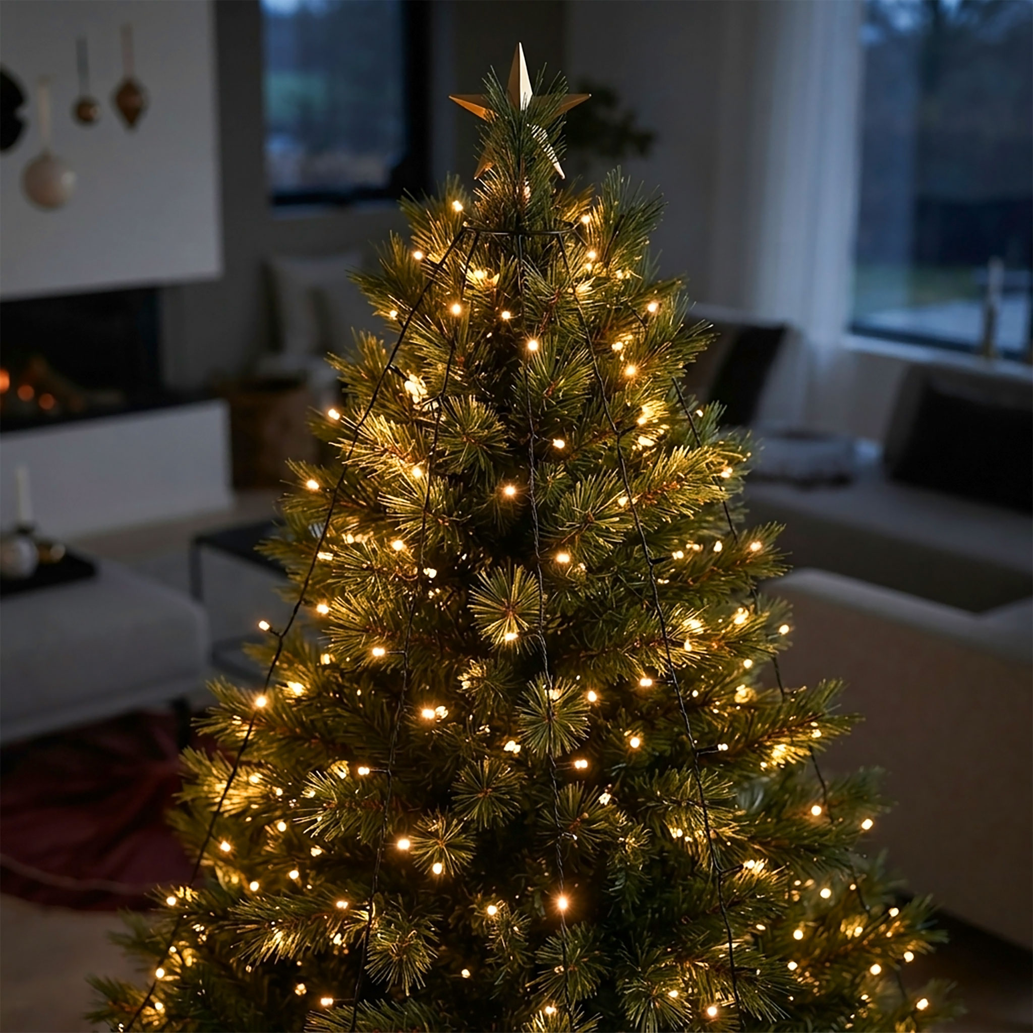 LED Fahnenmast und Weihnachtsbaum Lichterkette 400 LED - 800 cm Länge - für Außen